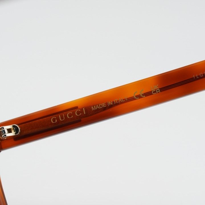 Gucci Gucci GG2077S 005 Sunglasses Havana Square Frame, Green Size ONE SIZE - 8 Thumbnail