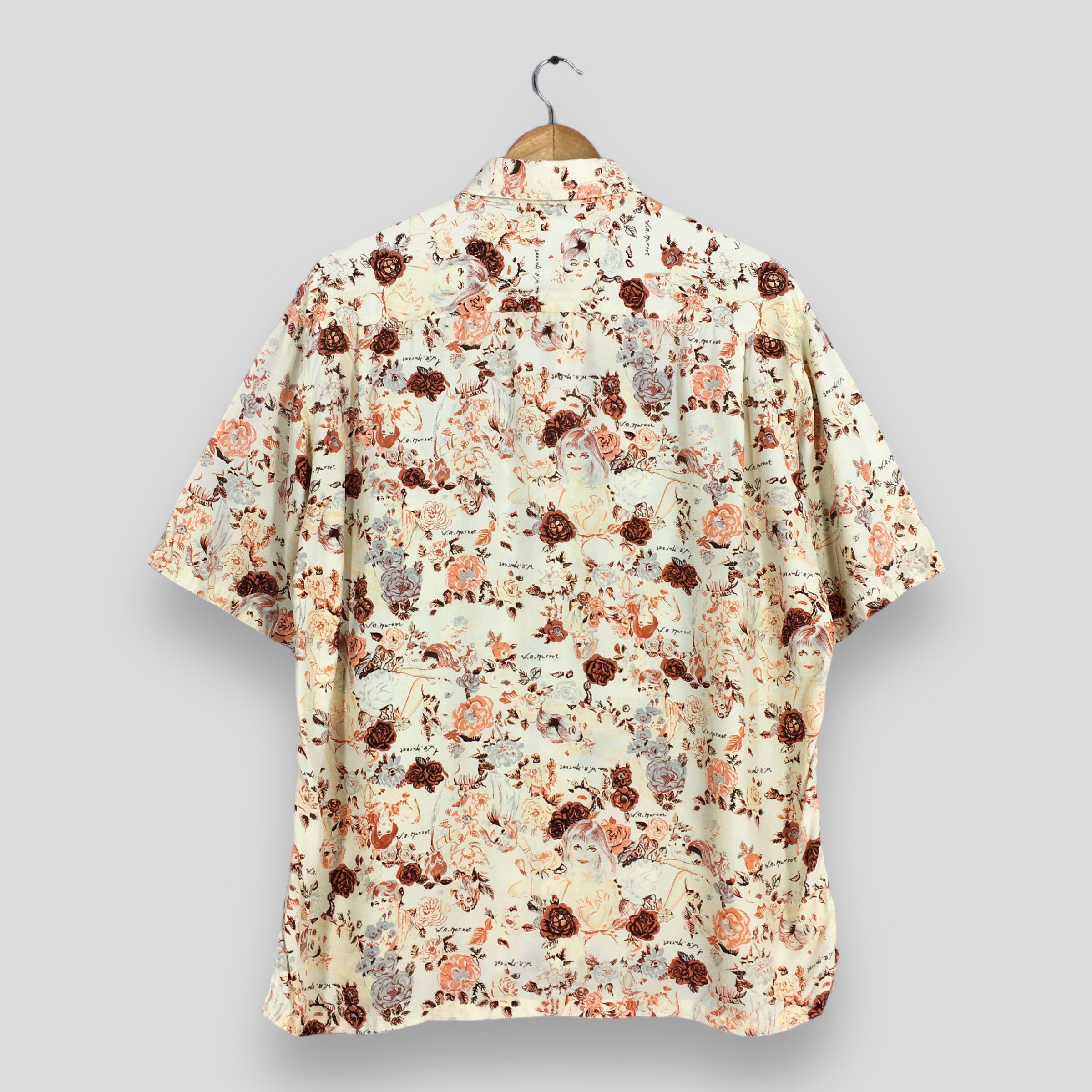 HOLLYWOOD RANCH MARKET × Japanese Brand Vintage HR Market Japan Hawaiian Flower Rayon Shirt Large Size US L / EU 52-54 / 3 - 7 Thumbnail