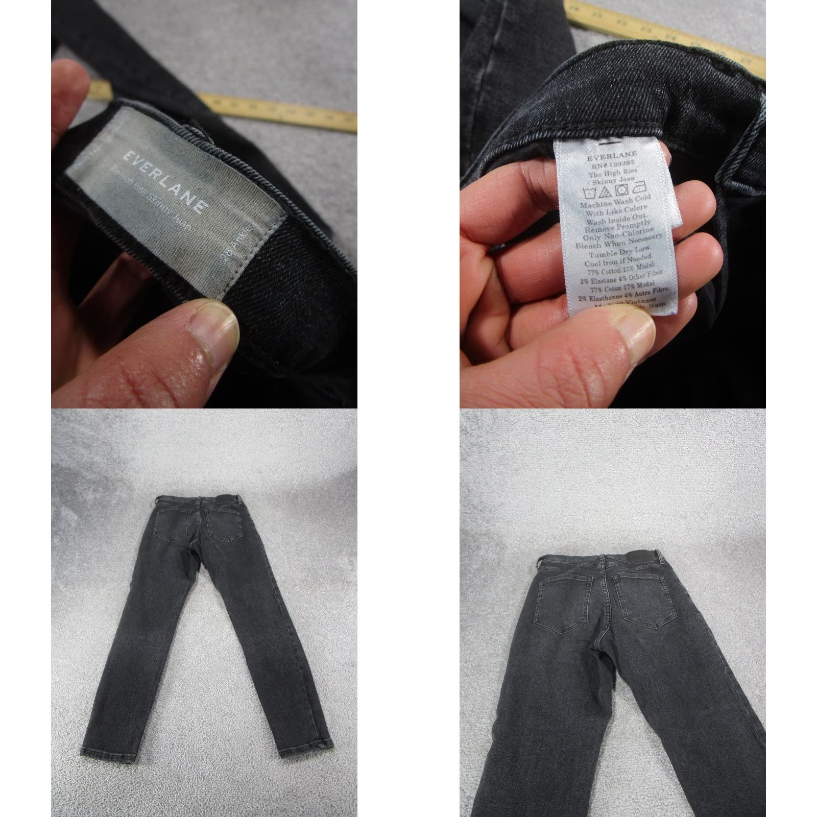 Everlane VINTAGE Everlane Womens Jeans Skinny High Rise Ankle Dark Gray Denim 28 Womens Size 28" / US 6 / IT 42 - 8 Thumbnail