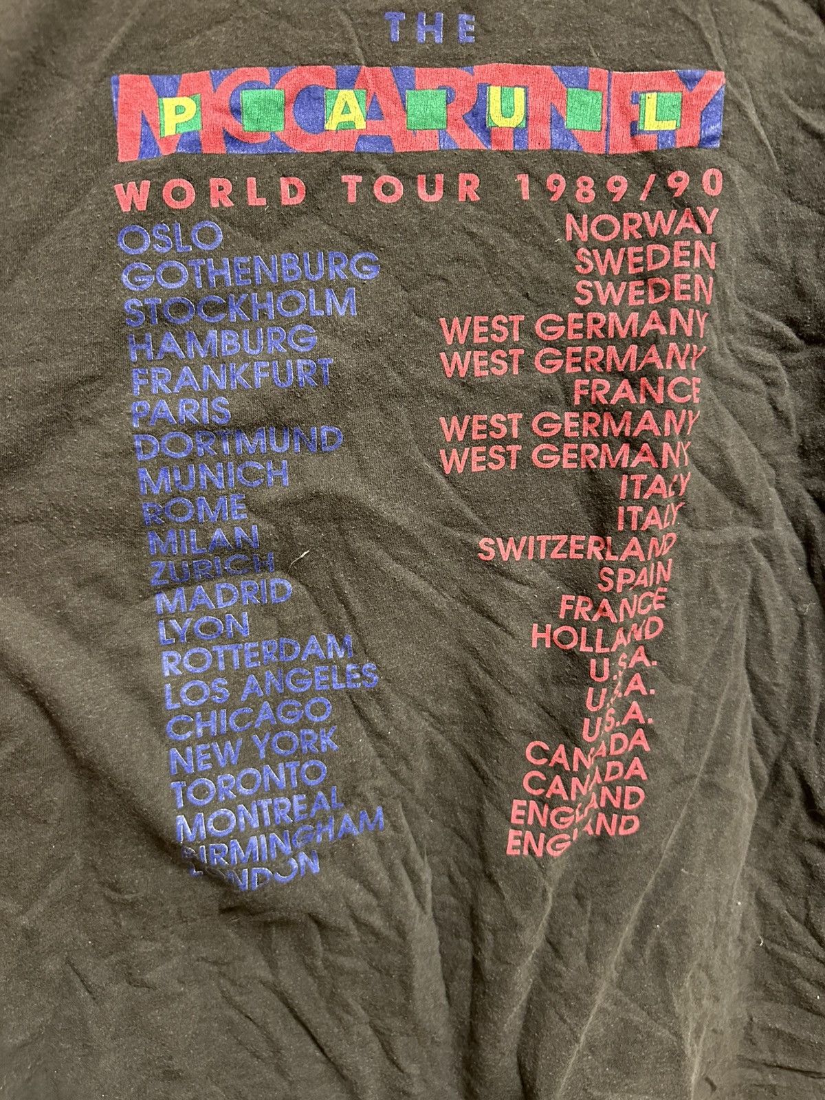Band Tees VTG Paul McCartney World Tour 1989 / 90 T-Shirt Graphic Tee Size US M / EU 48-50 / 2 - 8 Thumbnail