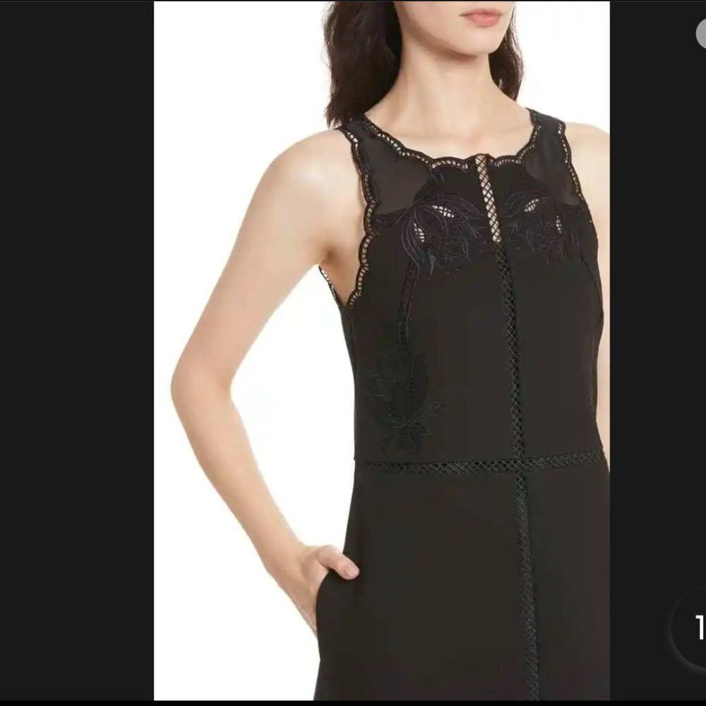 Ted Baker Women's 3 (8) Ted Baker Codi Lace Scallop Hem Black Dress F Size M / US 6-8 / IT 42-44 - 3 Thumbnail