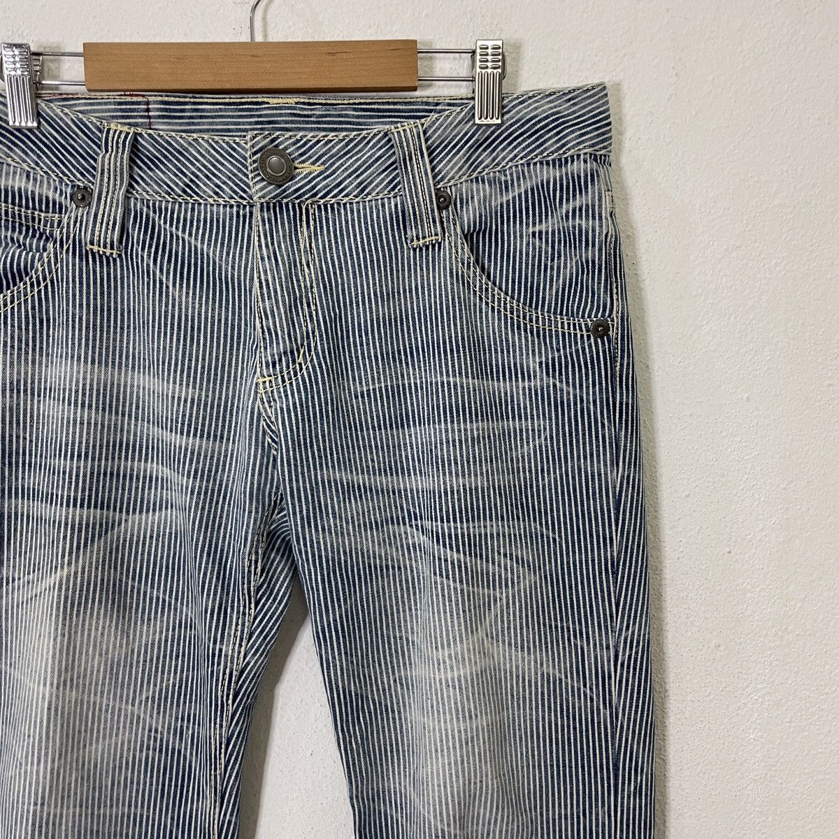 Japanese Brand Vintage Gold Rush Japan Hickory Stripe Pants Size US 33 - 2 Thumbnail