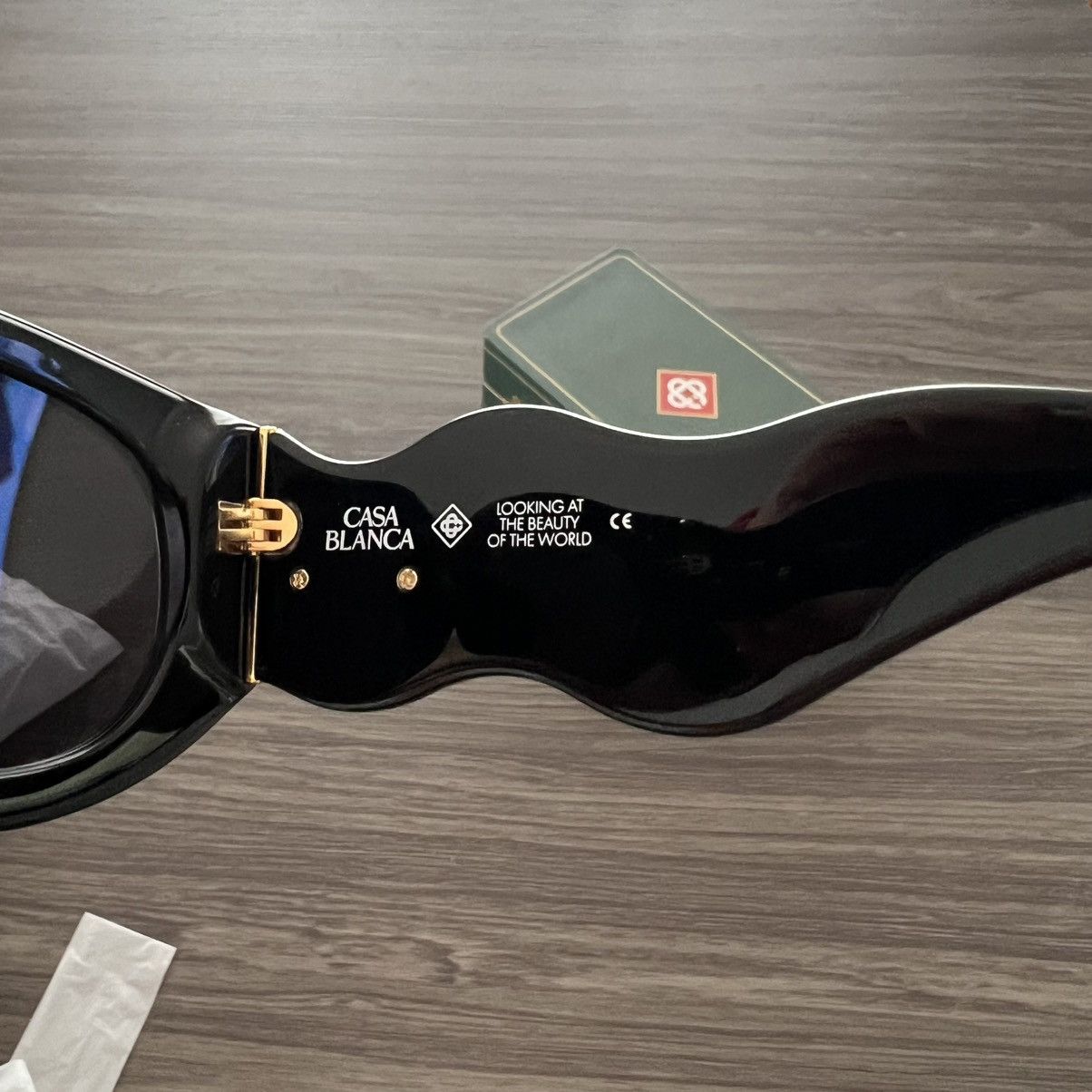 Casablanca Casablanca oval wave sunglasses unisex black and gold Size ONE SIZE - 6 Thumbnail