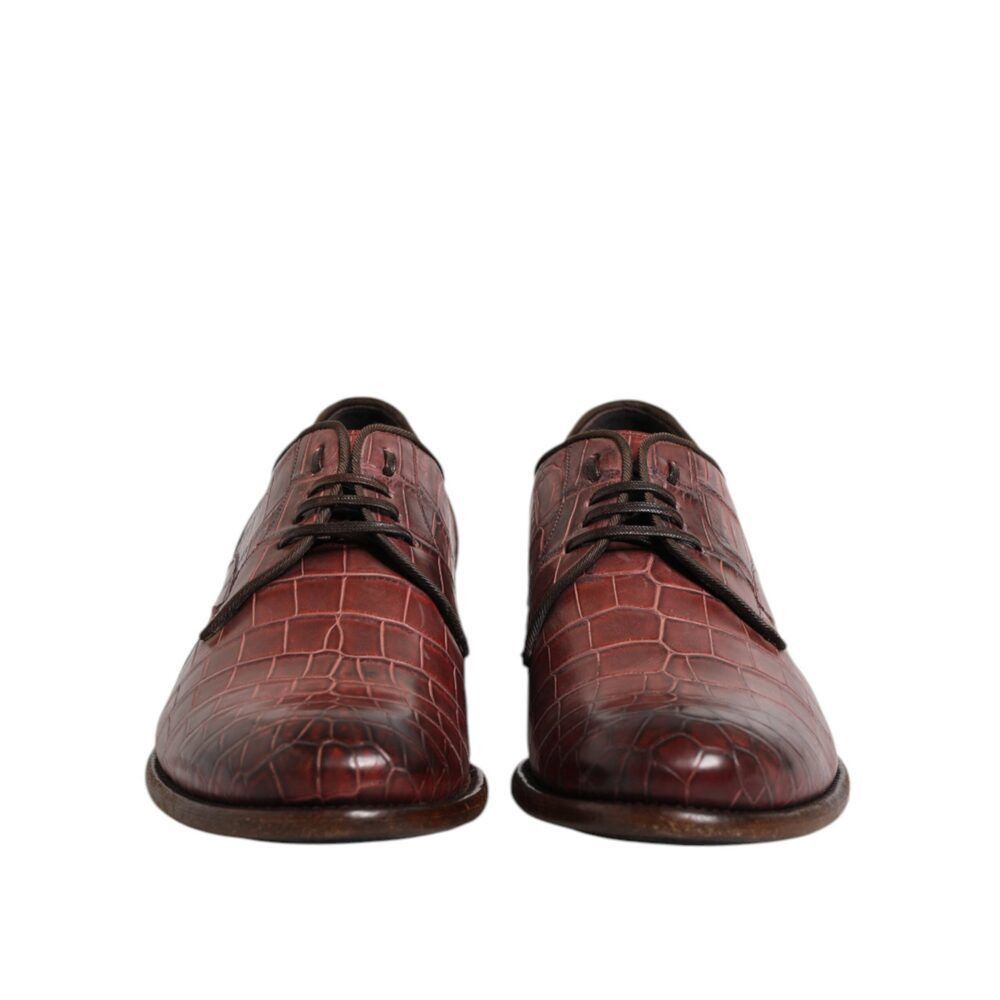 Dolce & Gabbana Dolce & Gabbana Burgundy Leather Lace Up Derby Dress Shoes Size US 10 / EU 43 - 2 Thumbnail