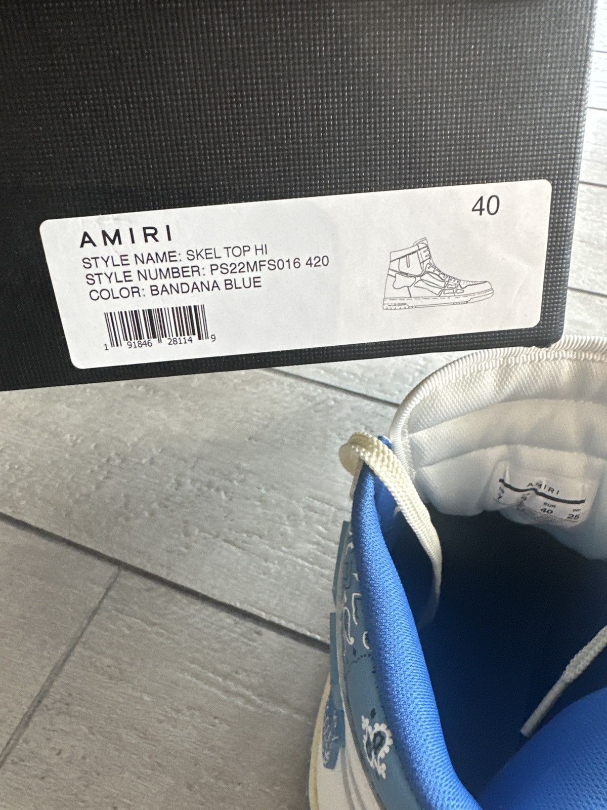 Amiri Amiri Skel-Top Hi Sneaker – Blue/White Size US 7 / EU 40 - 3 Thumbnail