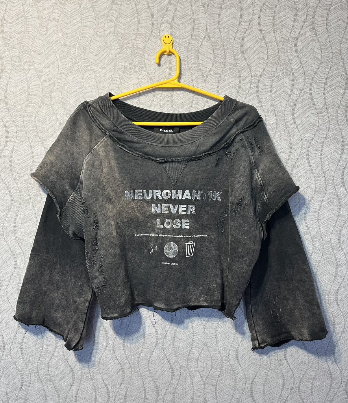Diesel Diesel F Strat Distressed Cropped Avant Garde Sweatshirt Size S / US 4 / IT 40 - 1 Thumbnail