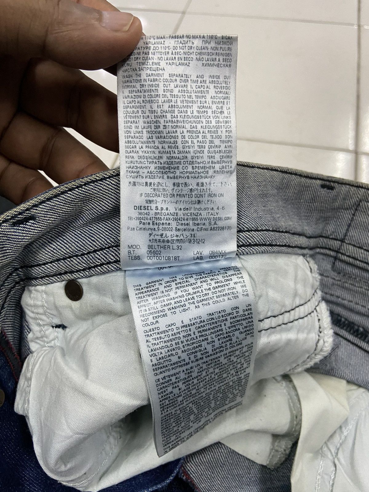 Diesel DIESEL INDUSTRY BELTHER REGULAR DISTRESSED SLIM JEANS Size US 30 / EU 46 - 13 Thumbnail