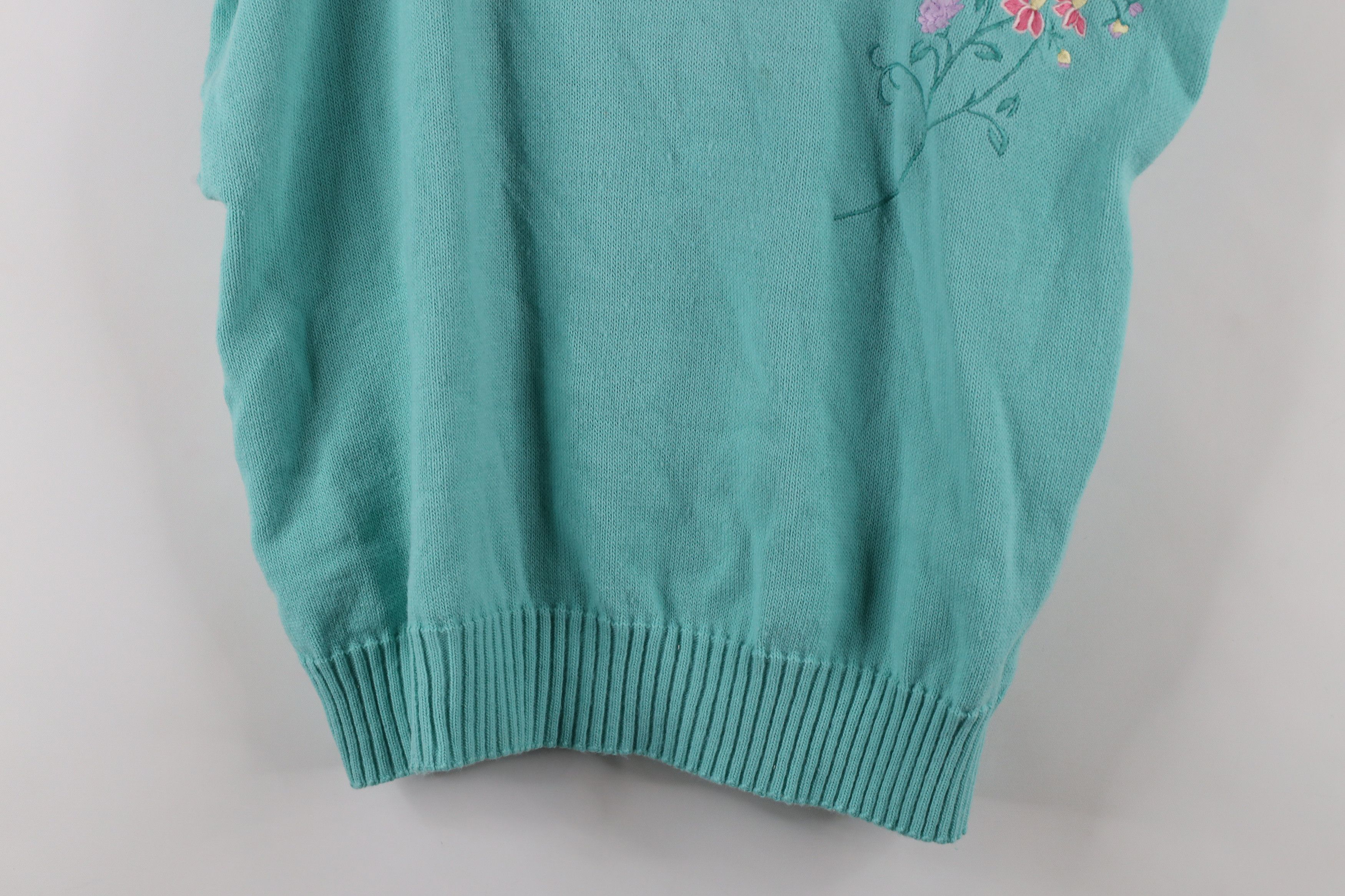 Vintage Vintage 80s 90s Streetwear Flower Knit Dolman Sleeve Sweater Size L / US 10 / IT 46 - 3 Thumbnail