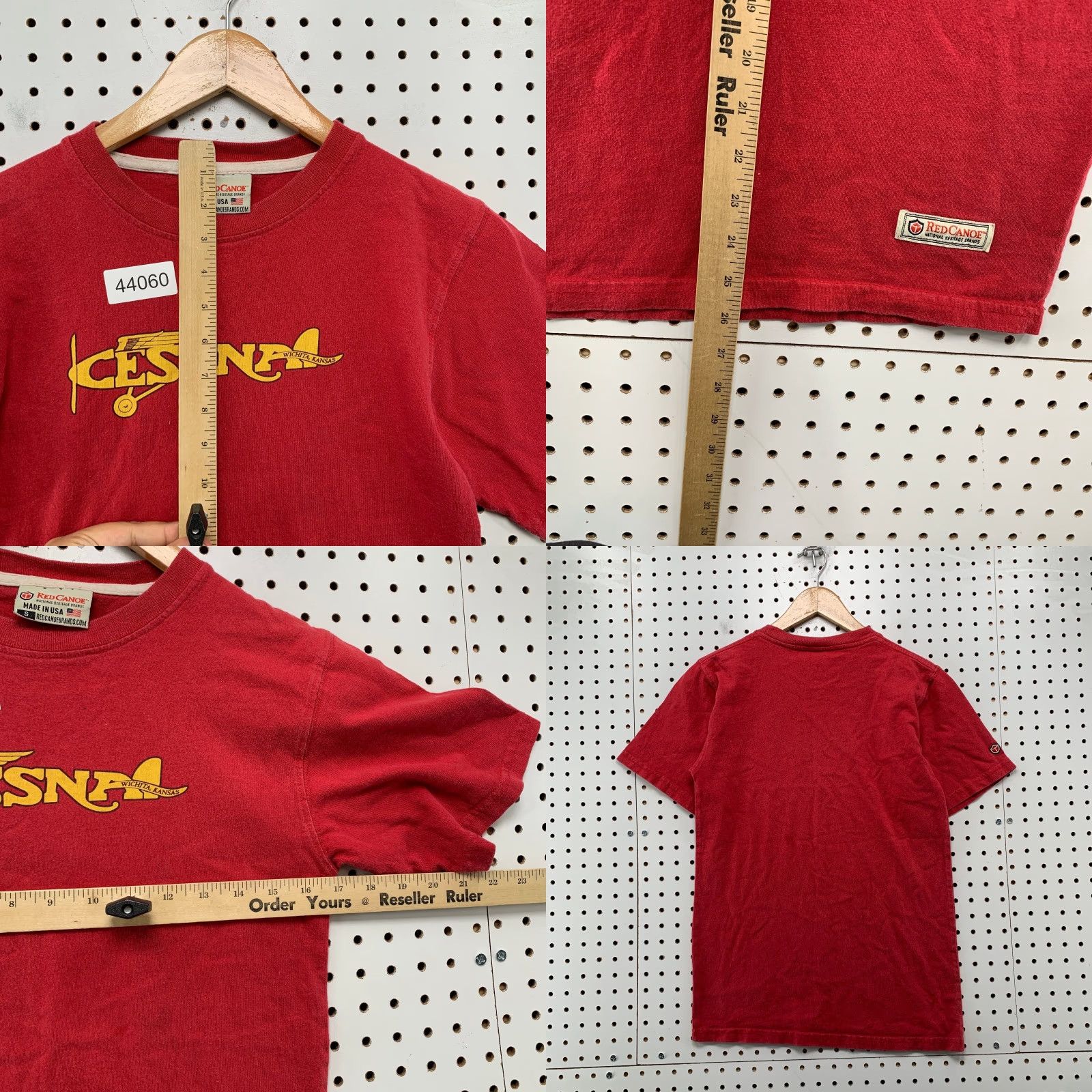 Vintage Red Canoe Shirt Mens Small Red Cessna Heritage Airplane Wichita Kansas Aviation Planes Size US S / EU 44-46 / 1 - 8 Thumbnail