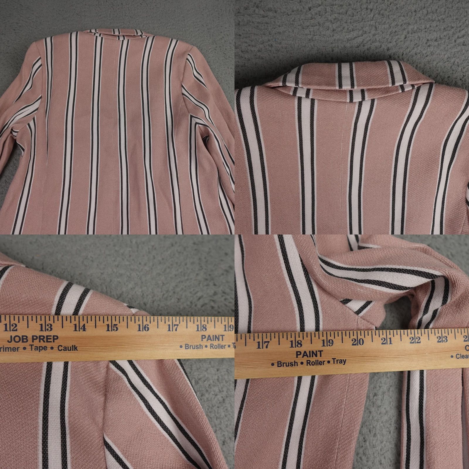 Free People Free People Blazer Womens L Pink Striped Oversized Preppy Jacket Blazer Long Sleeve Notch Lapel Vintage? Size L / US 10 / IT 46 - 8 Thumbnail