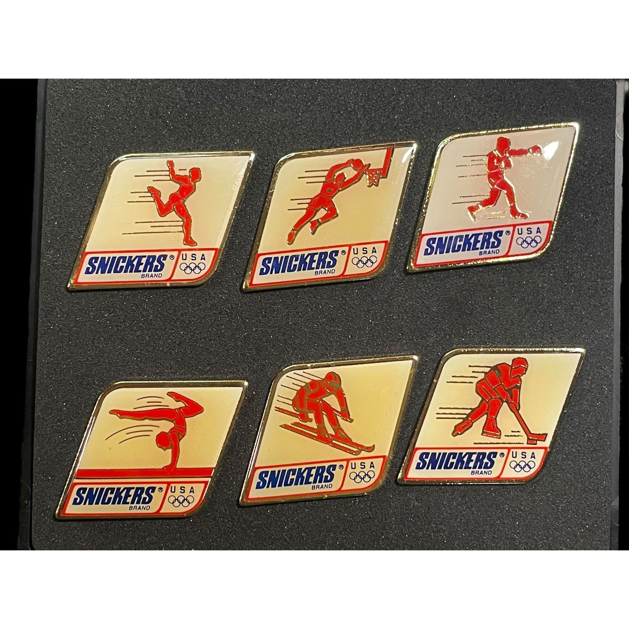 USA Olympics × Vintage 1992 Snickers Official Sponsor Winter Olympics Set of 6 Pins Size ONE SIZE - 3 Thumbnail