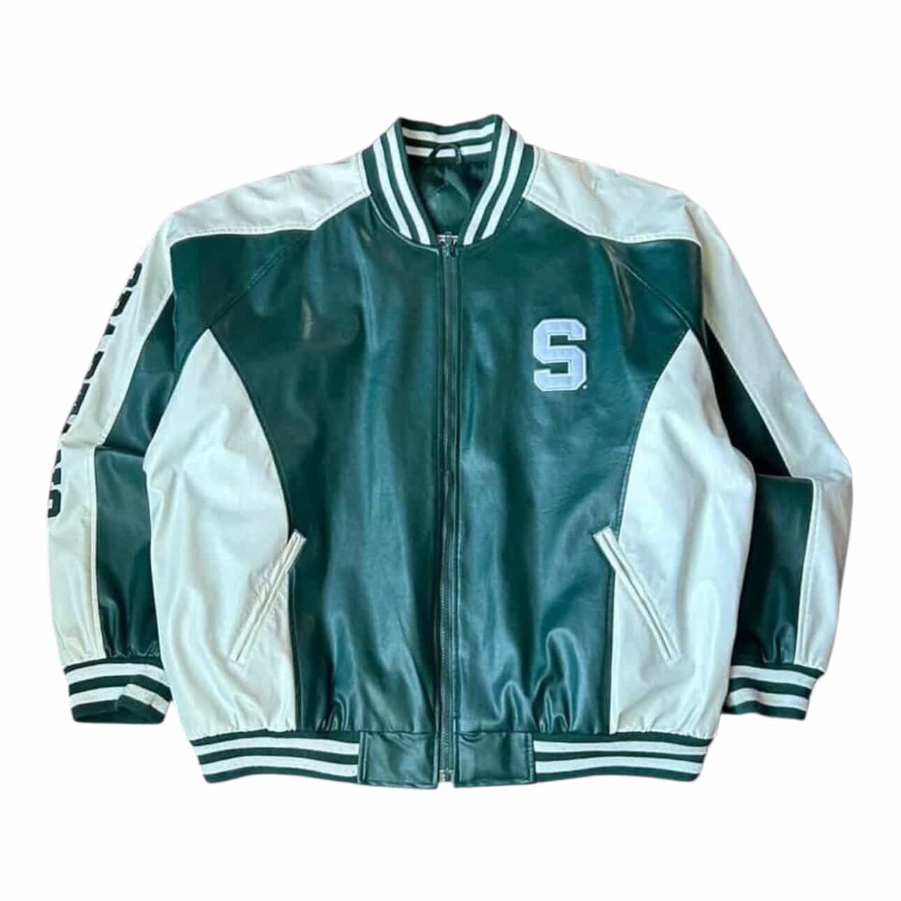 Vintage Vintage Michigan State Leather Jacket Size US XL / EU 56 / 4 - 1 Thumbnail