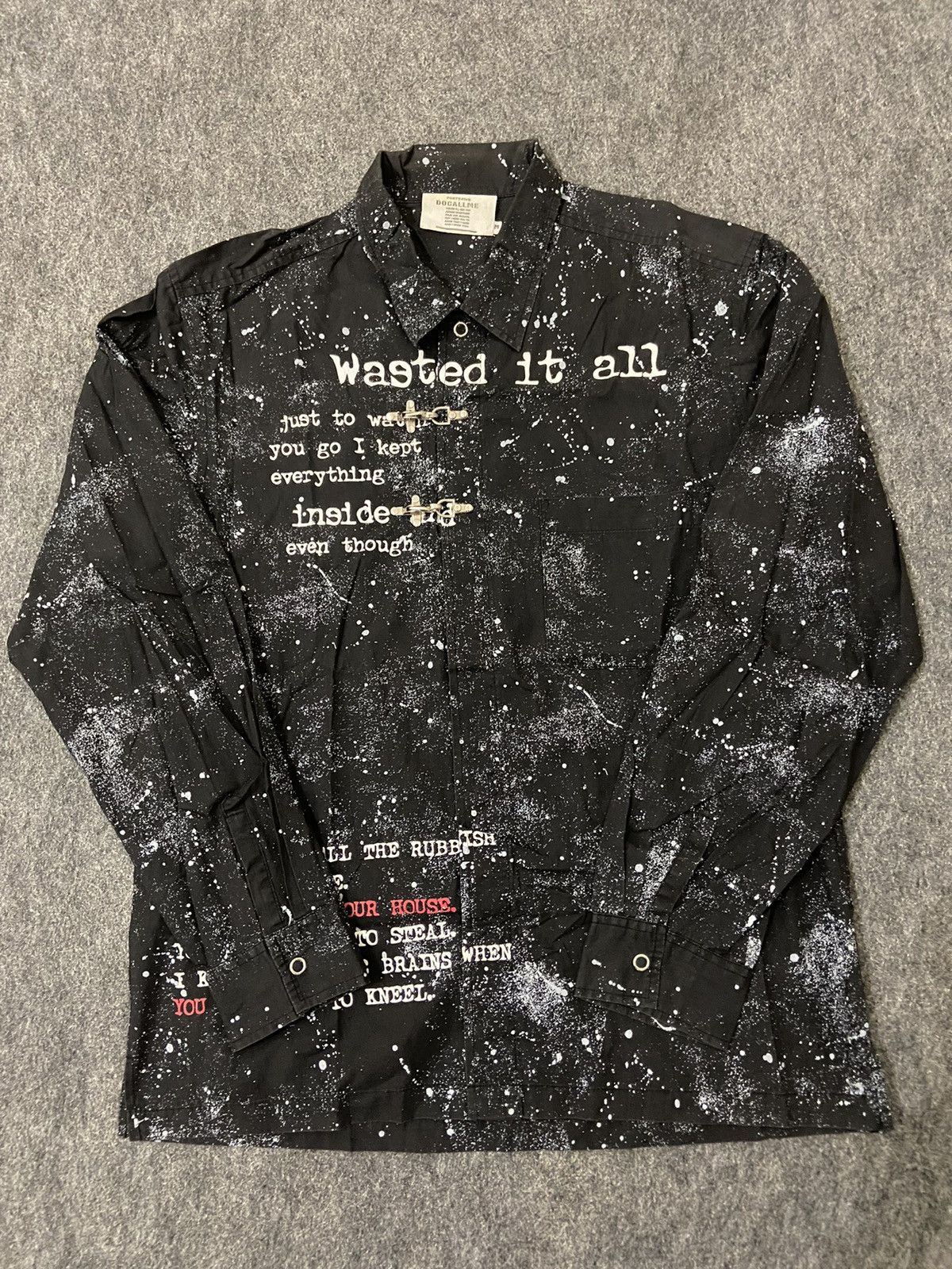 Japanese Brand docallme long punk shirt with abstract motif Size US M / EU 48-50 / 2 - 1 Thumbnail