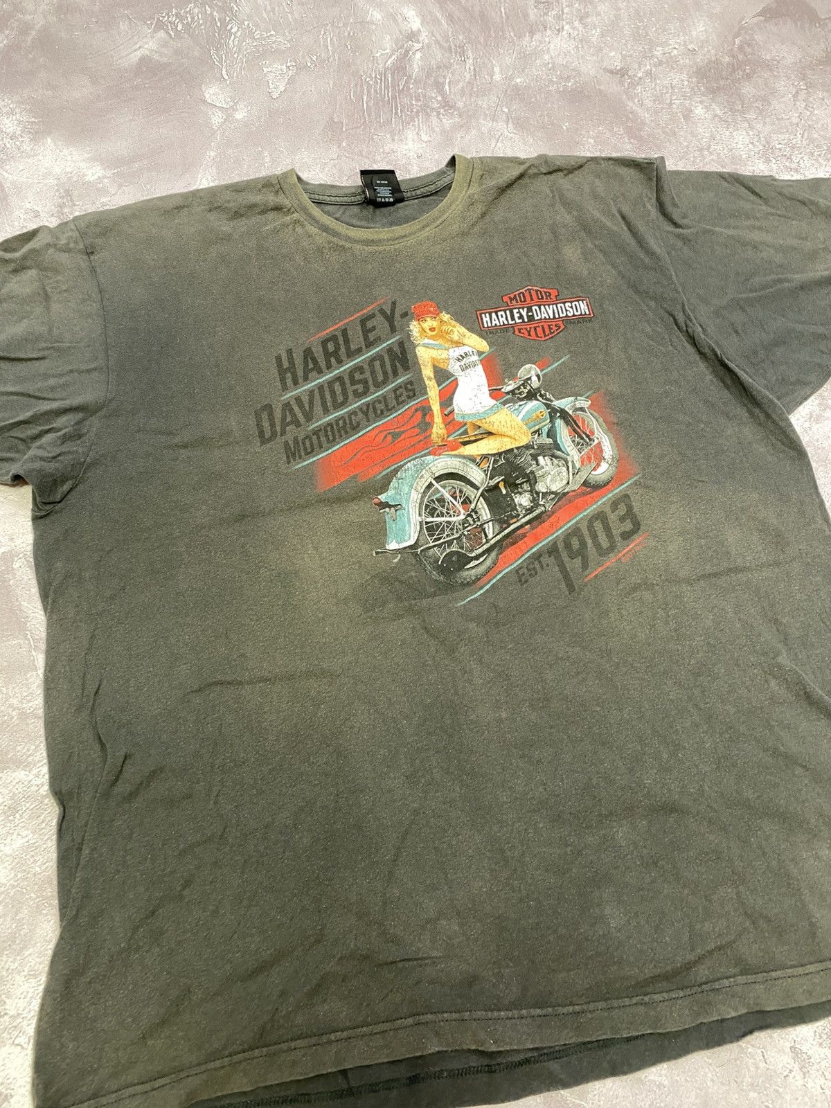 Harley Davidson Vintage Harley Davidson Biker Girl Tee Size US XXL / EU 58 / 5 - 2 Thumbnail
