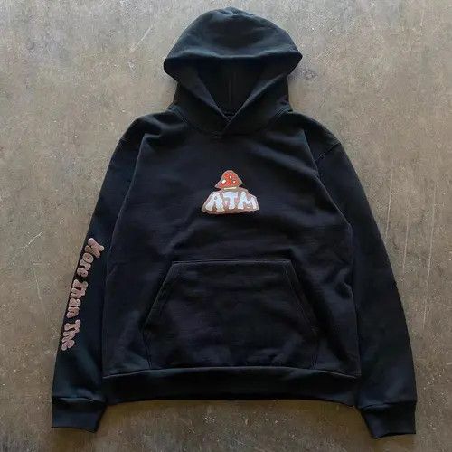 VIBE Black street washed mushroom print retro hoodie y2k Size US L / EU 52-54 / 3 - 5 Thumbnail