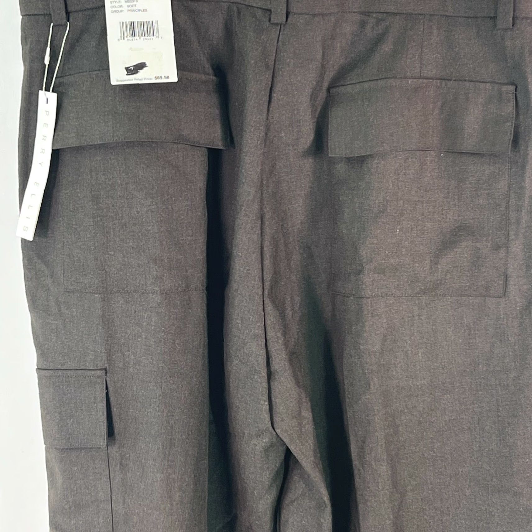 Perry Ellis Perry Ellis Mens Dress Pants Flat Front Low Rise Brown 36X30 Pant Men Size 36X30 Size US 36 / EU 52 - 4 Thumbnail