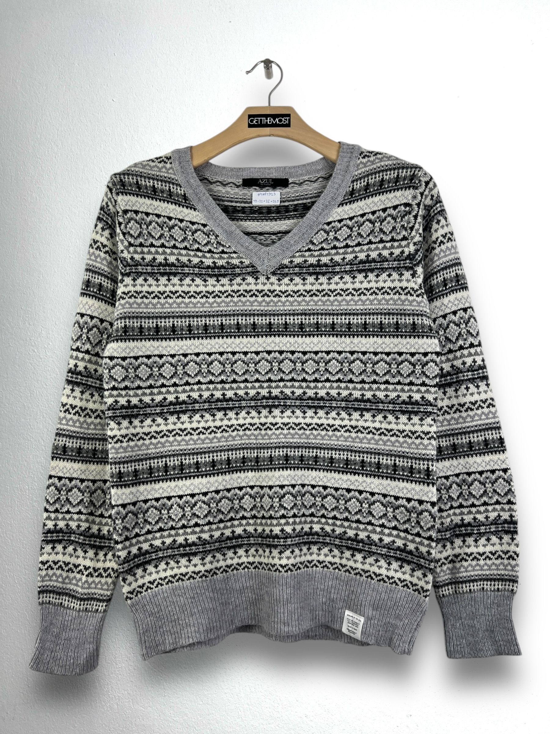 Japanese Brand × MOUSSY Azul by Moussy Geometric Knit Sweater (S) GTMPT923 Size S / US 4 / IT 40 - 1 Thumbnail