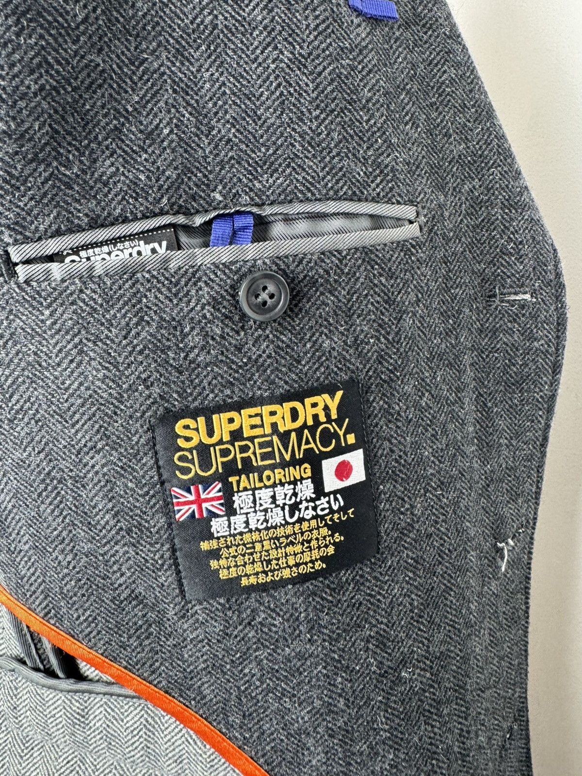 Superdry Men’s Supedry Supremacy Tough Tweed Jacket Gray Coat size L Size US L / EU 52-54 / 3 - 9 Thumbnail