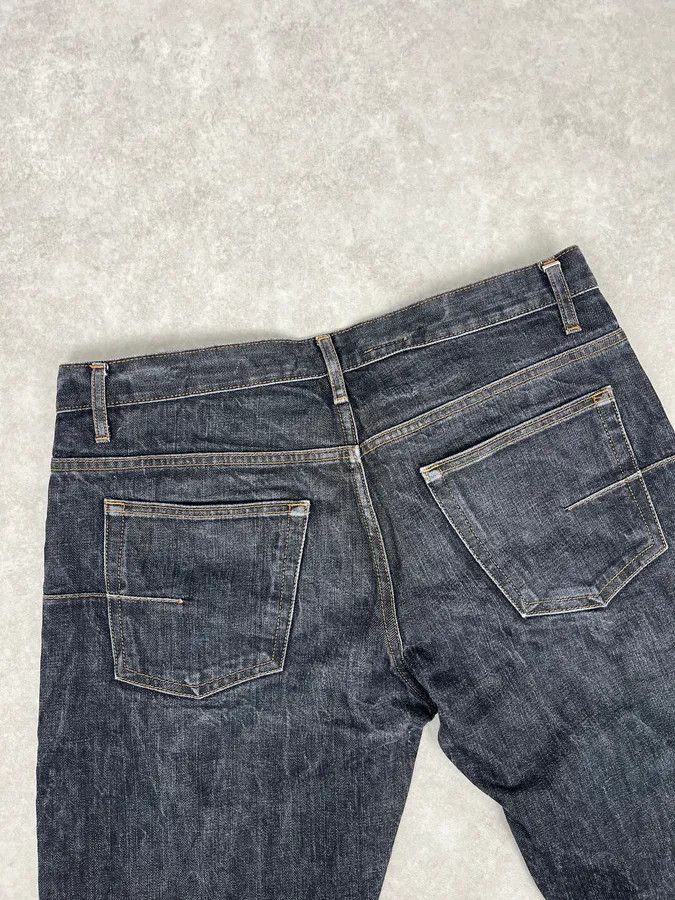 Dior 2000s Dior Navy Faded Straight Denim Jeans Size US 33 - 8 Thumbnail