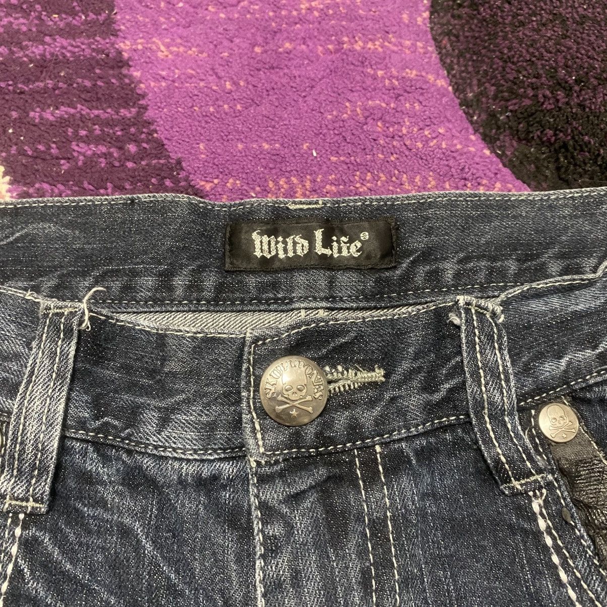 Other Wild Life Y2K Skullbones Punk Style Jorts Size US 34 / EU 50 - 3 Thumbnail