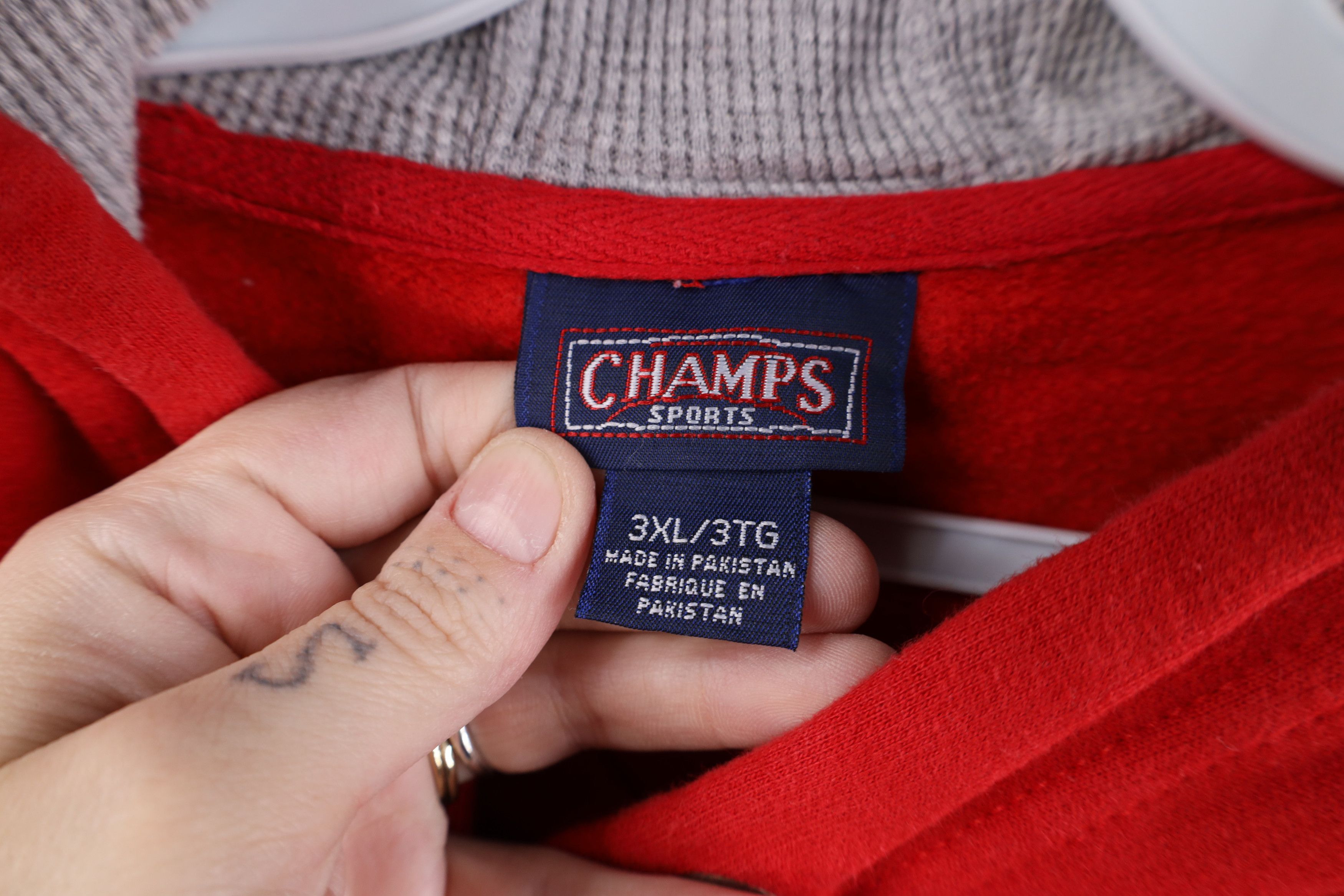 Vintage Vintage 90s Y2K Blank Heavyweight Hoodie Sweatshirt Red Size US XXL / EU 58 / 5 - 9 Thumbnail
