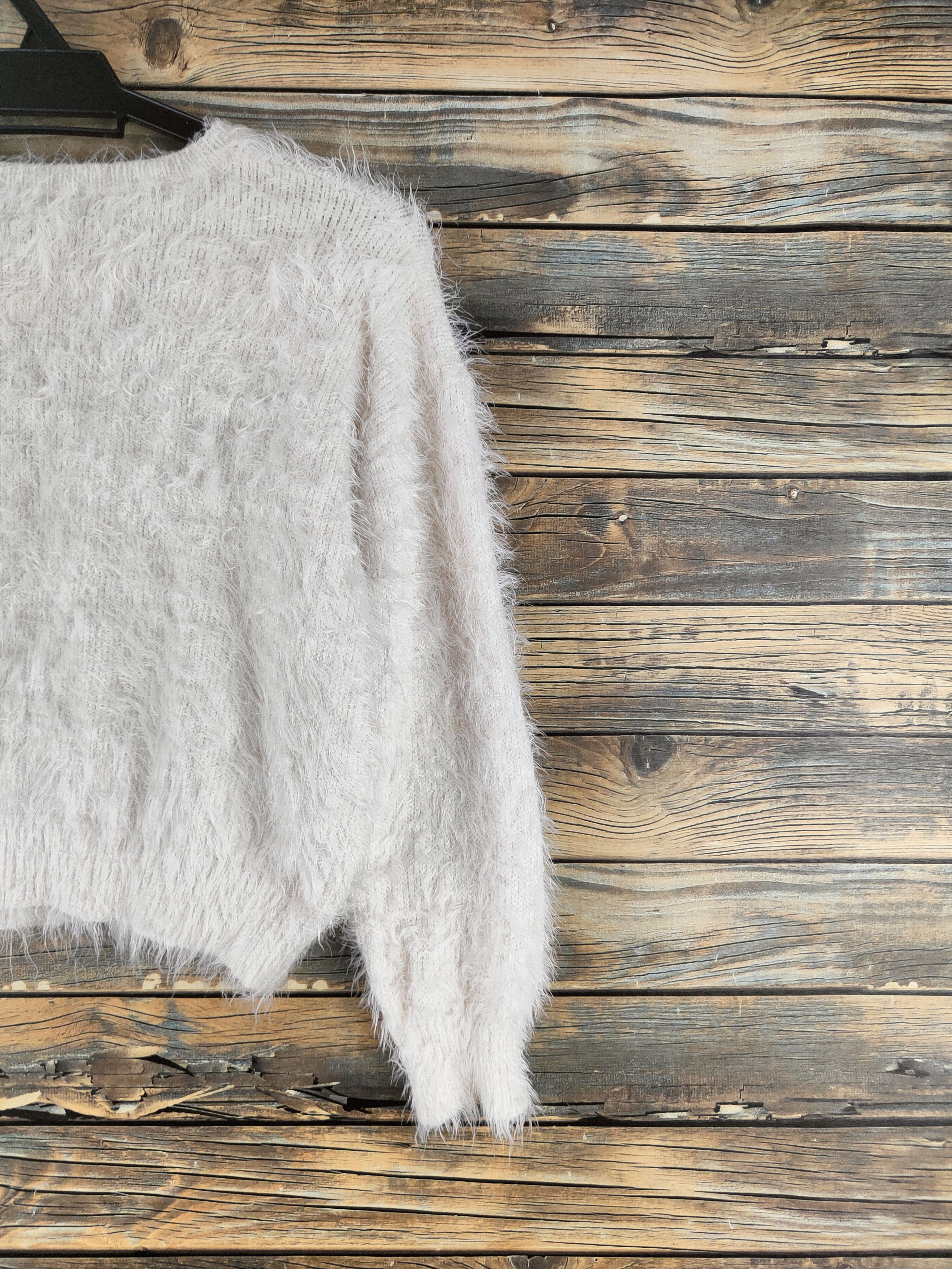 Japanese Brand DL Ingni White Fur Mohair Knitwear Crop Tops 46-440 Size S / US 4 / IT 40 - 9 Thumbnail