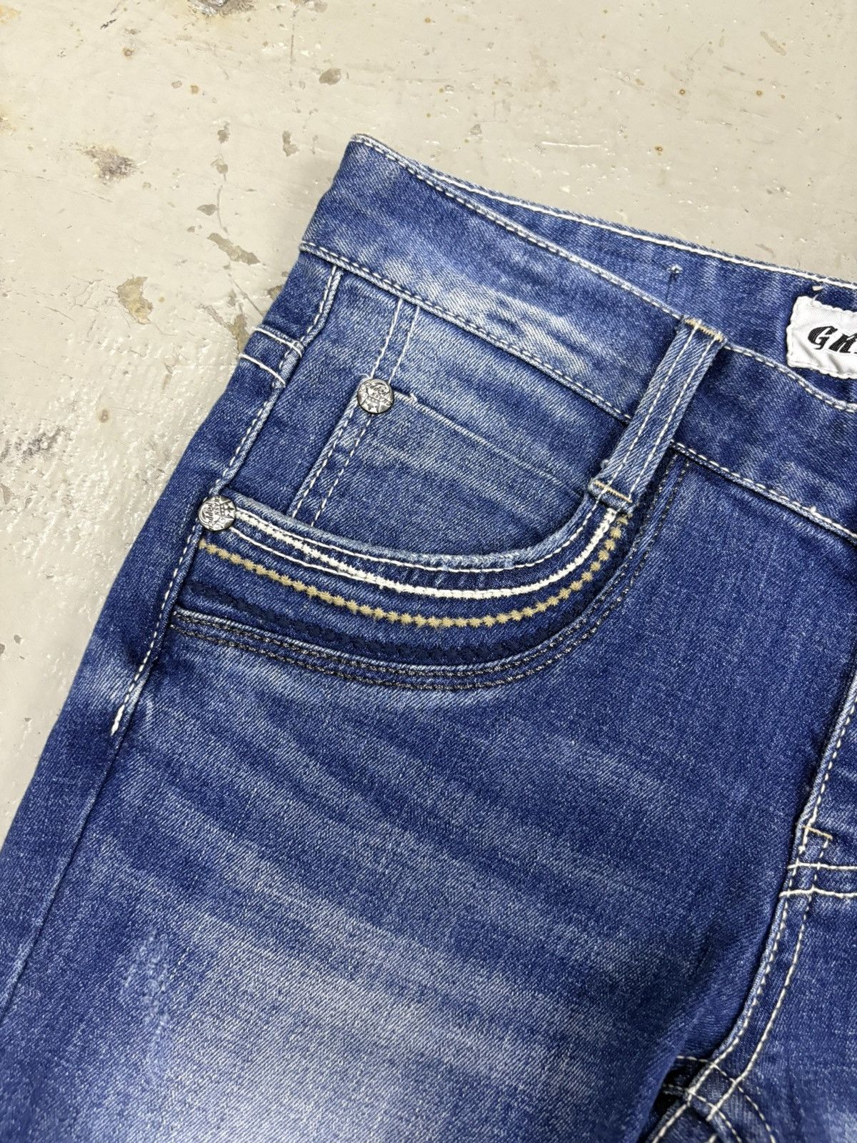 Hysteric Glamour Vintage Flared Jeans Grasshopper Denim Skulls Boot Cut 4🟦 Size US 30 / EU 46 - 8 Thumbnail