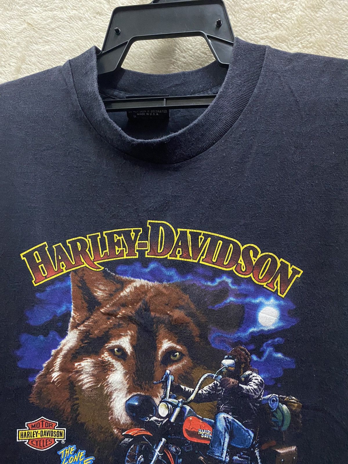 Harley Davidson × Vintage VINTAGE HARLEY DAVIDSON THE LONE WOLF Size US XXL / EU 58 / 5 - 6 Thumbnail