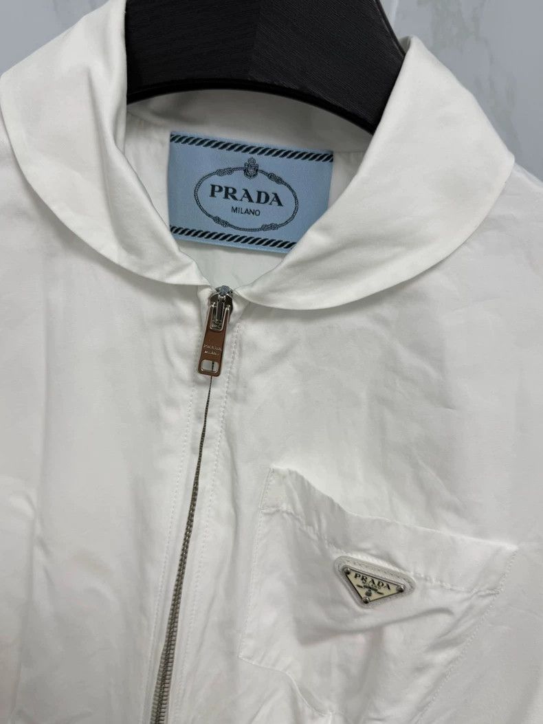 Prada Prada Front zipper logo doll collar dress Size S / US 4 / IT 40 - 2 Thumbnail