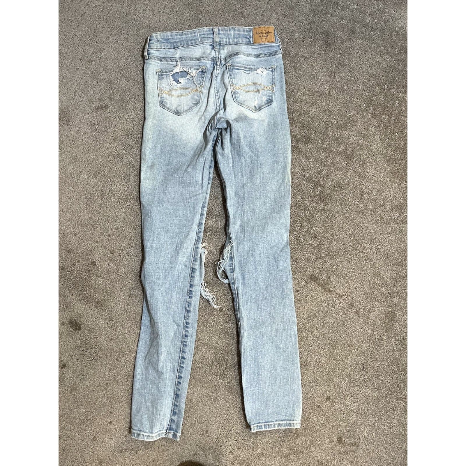 Abercrombie & Fitch VINTAGE Abercrombie & Fitch Jeans Womens 0S Distress Super Skinny 25x29 Destroyed Size 25" / US 0 / IT 36 - 2 Thumbnail