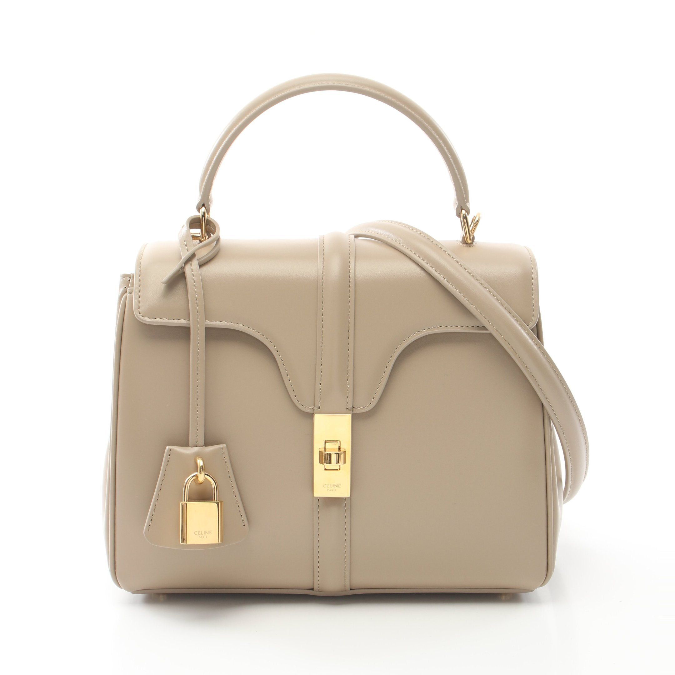 Celine Celine 16 Sais Small Handbag Leather Beige Size ONE SIZE - 1 Thumbnail