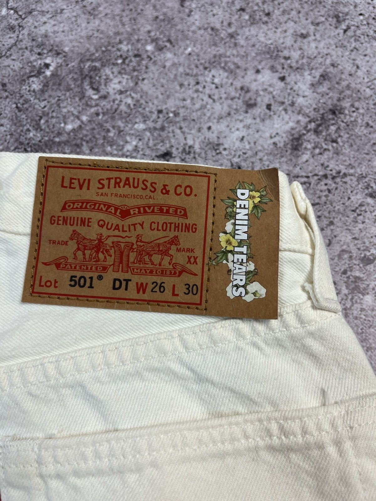 DENIM TEARS × Levi's Denim Tears x Levi's Cotton Wreath Jean White Size US 26 / EU 42 - 8 Thumbnail
