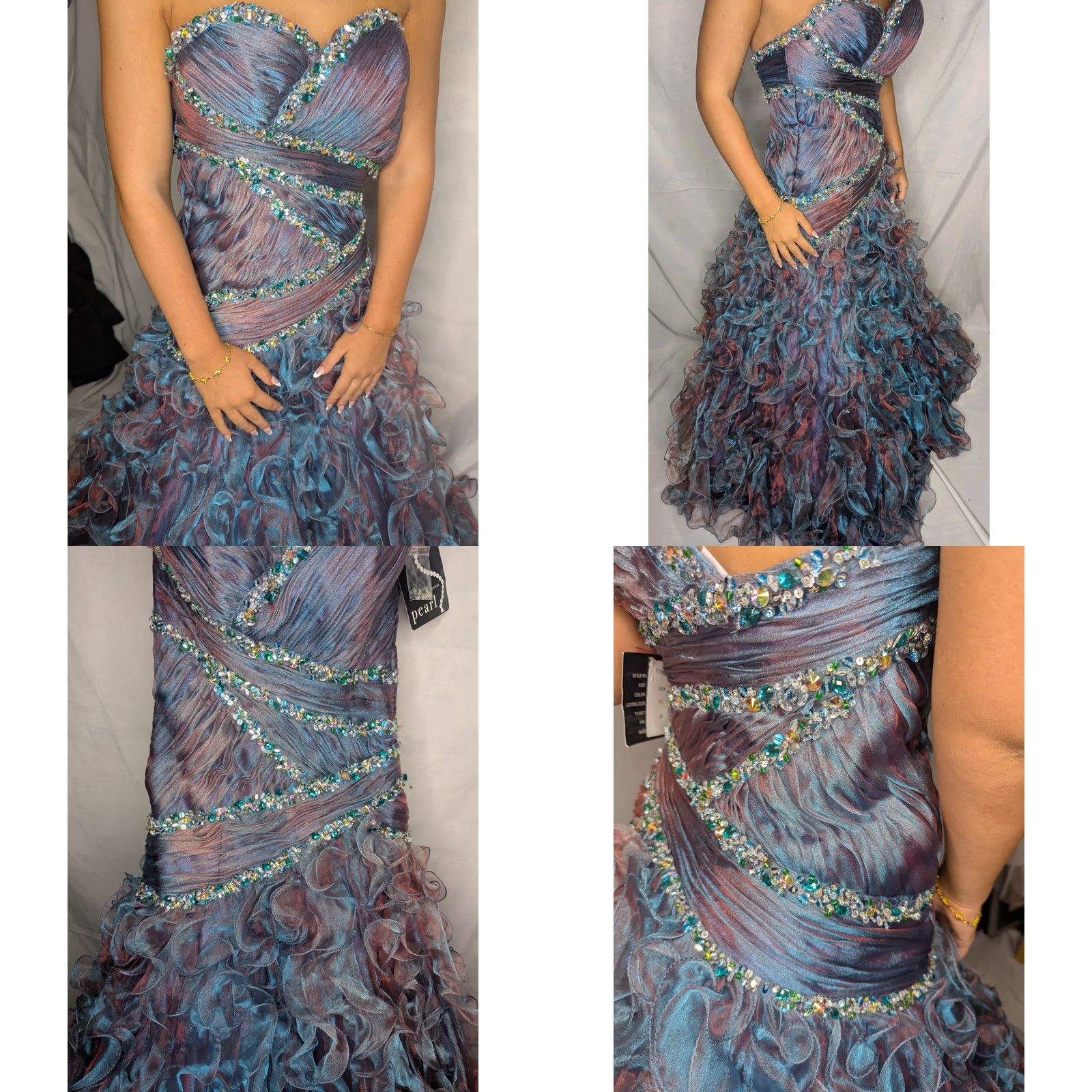 Vintage ALEXIA DESIGNS Purple Pearl Beaded Strapless Embellished Gown - Pageant Prom Quinceanera Long Dress, Purple, 2, Womens, Strapless, Formal, Dress Size XS / US 0-2 / IT 36-38 - 8 Thumbnail