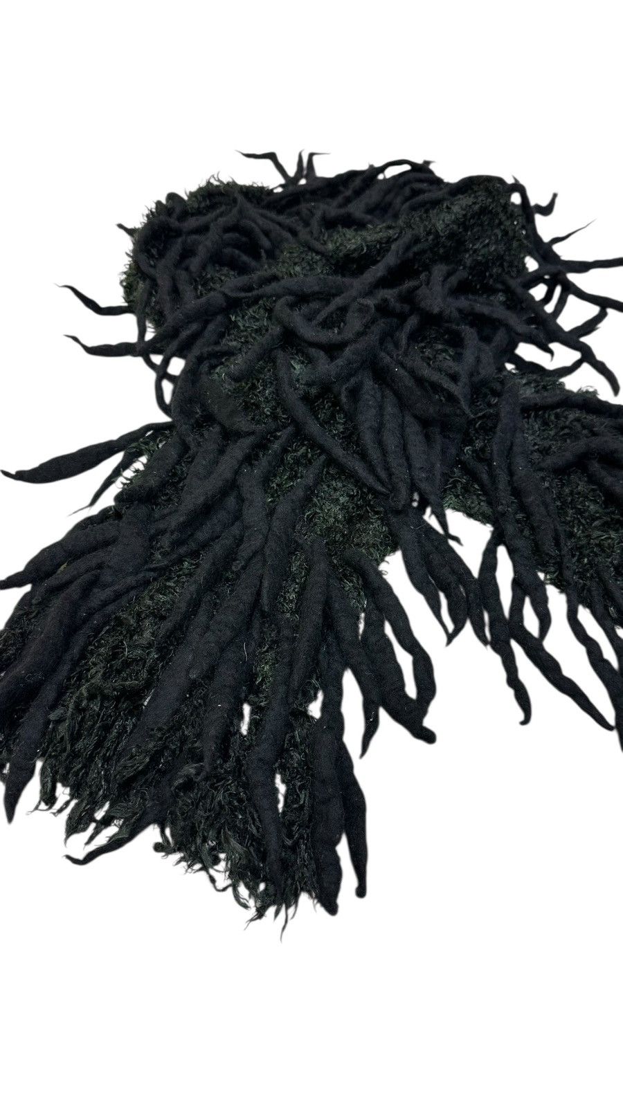 Issey Miyake AW 2002 Issey Miyake Black Olive Twisted Wool Scarf/ Muffler Size ONE SIZE - 6 Thumbnail