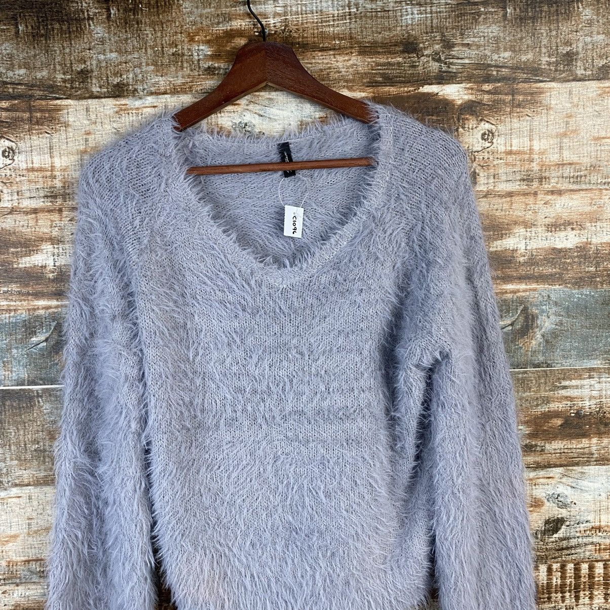 Japanese Brand DL Saltanse Gray shaggy fur Mohair Knitwear #C1096 Size M / US 6-8 / IT 42-44 - 2 Thumbnail