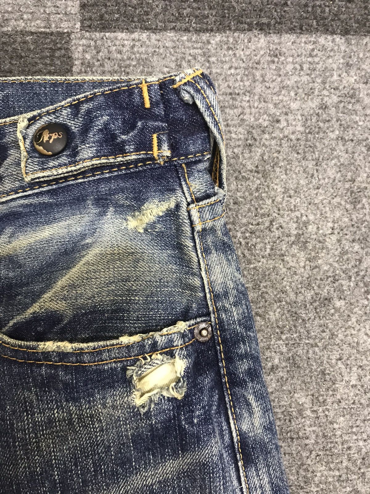 Prps 💥DOUBLE KNEE BAGGY💥Archival Prps Baggy Distressed Denim F279 Size US 32 / EU 48 - 11 Thumbnail