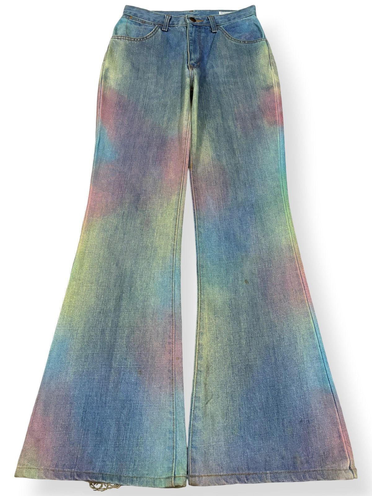 Wrangler Vintage Y2K Wrangler Rainbow Tie Dye Flare Bell Bottom Jeans Size 26" / US 2 / IT 38 - 1 Thumbnail