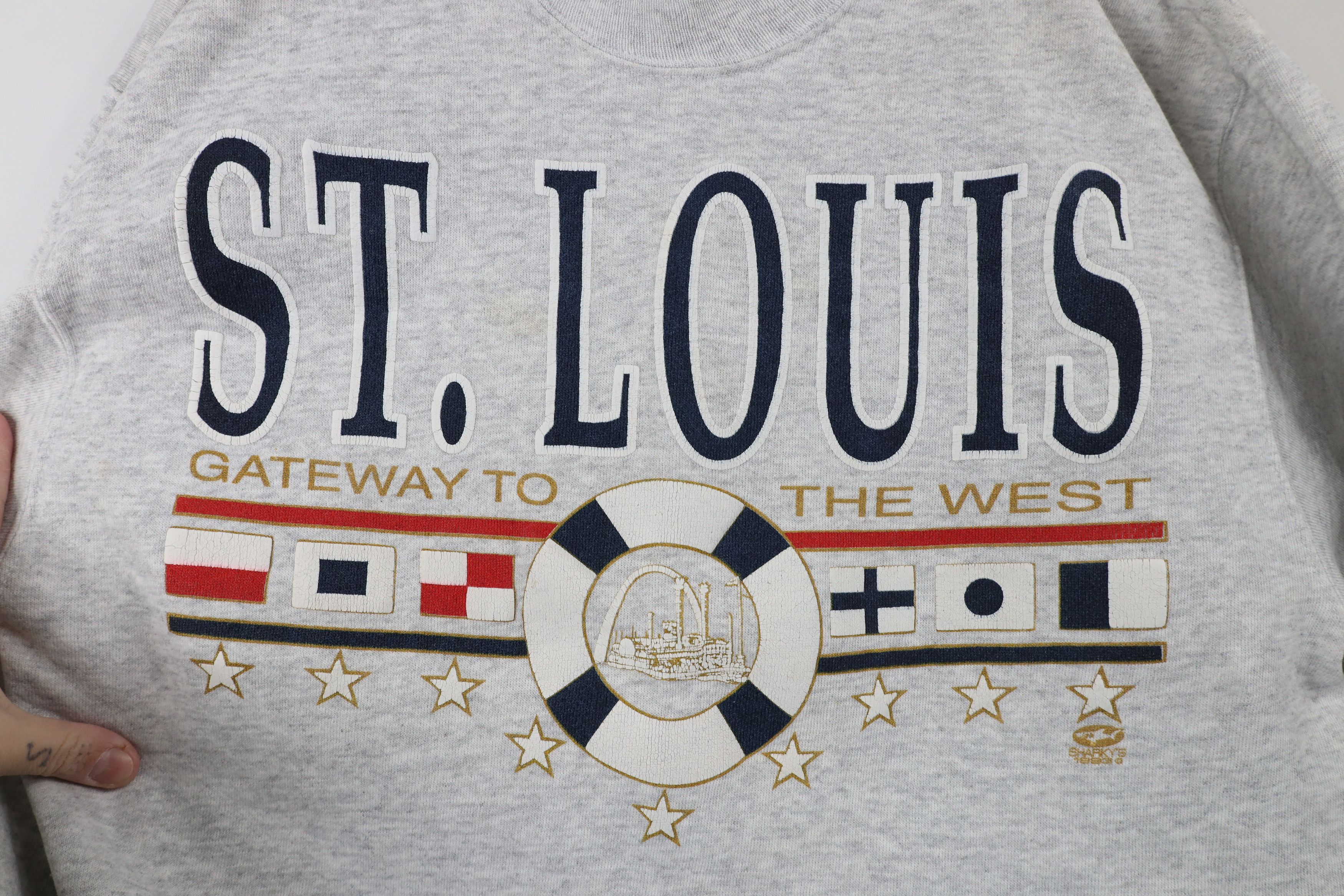 Vintage Vintage 90s Streetwear Louis Gateway to the West Sweatshirt Size L / US 10 / IT 46 - 4 Thumbnail