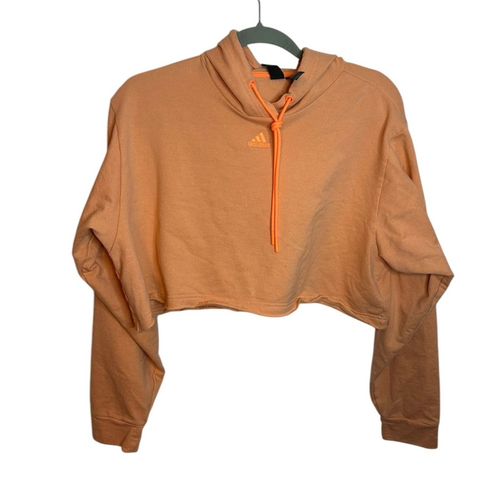 Adidas Adidas Orange 3 Bar Cropped Hoodie Size M / US 6-8 / IT 42-44 - 1 Thumbnail