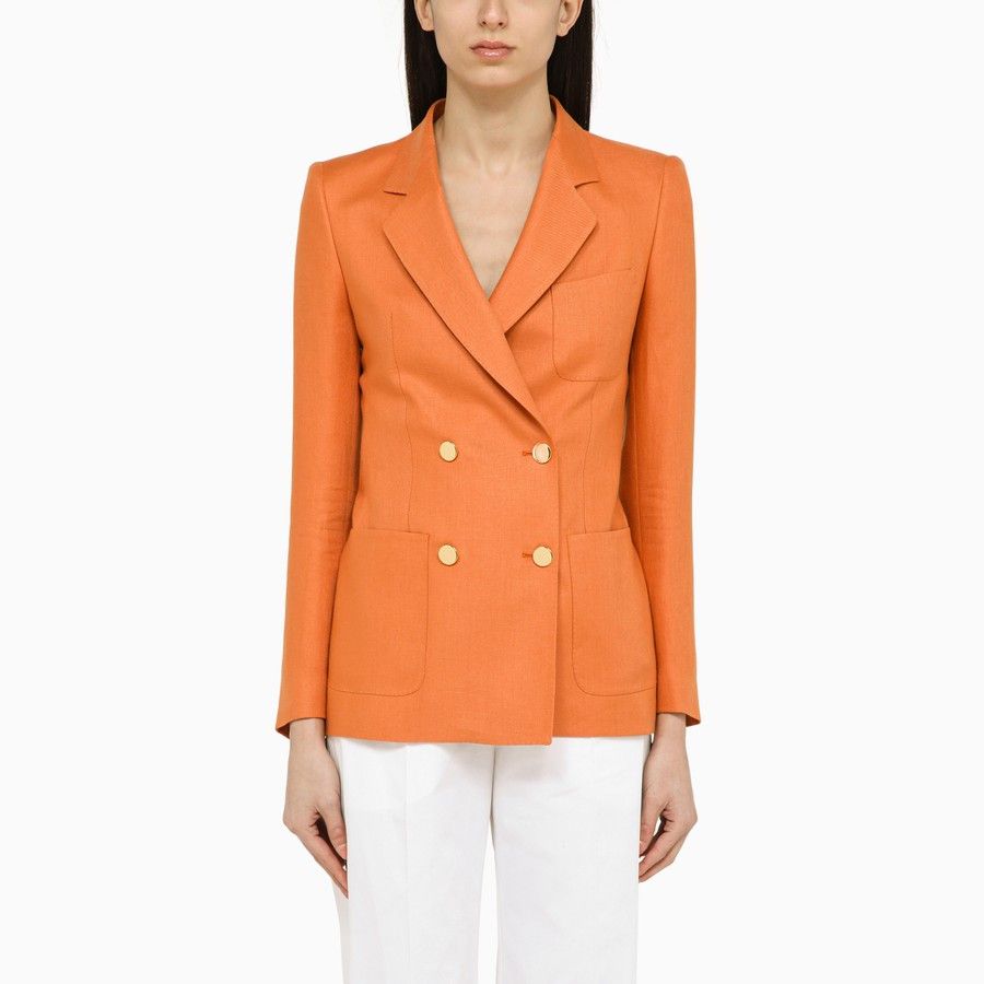 Tagliatore o1d2blof1024 Double-Breasted Jacket In Orange Size L / US 10 / IT 46 - 1 Thumbnail