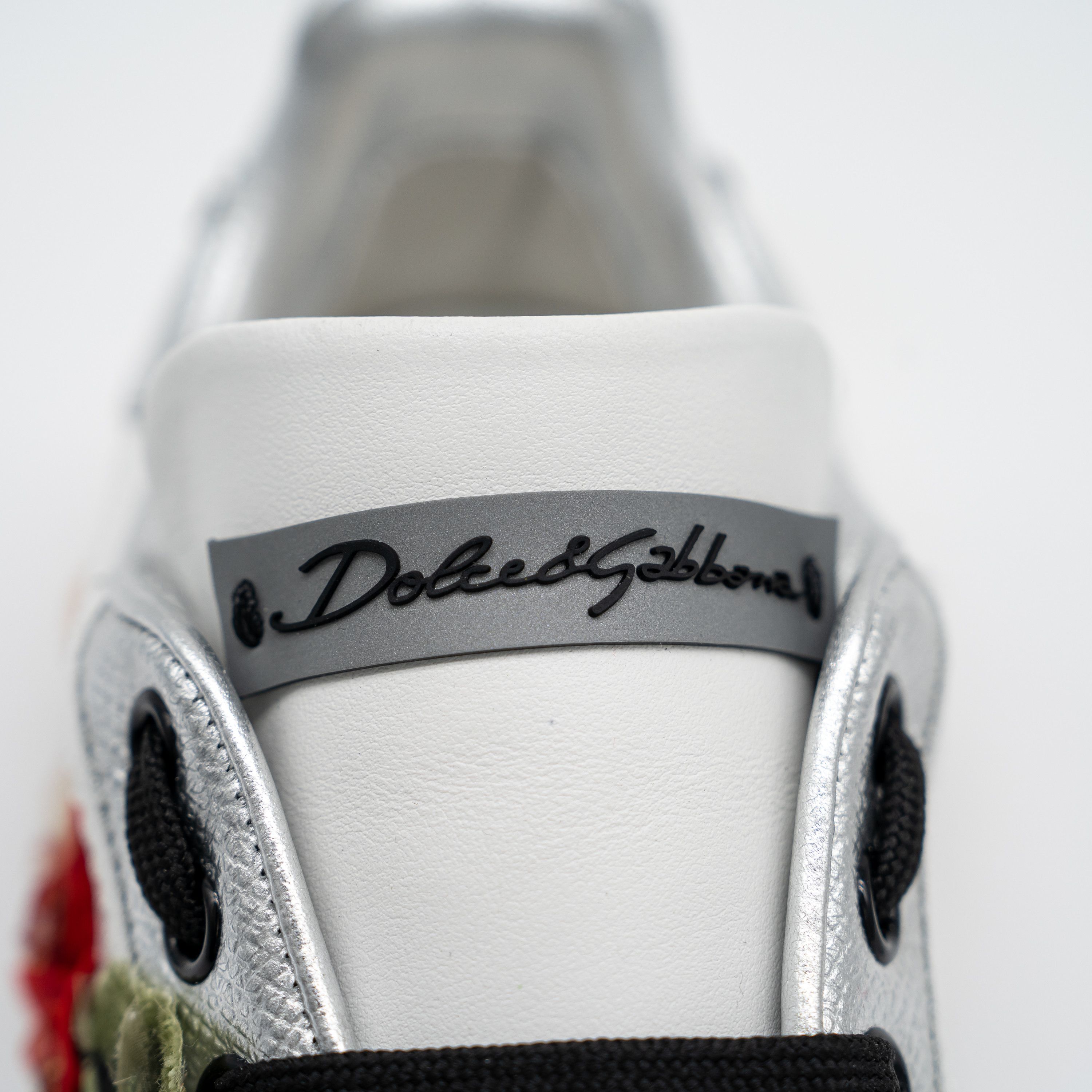 Dolce & Gabbana DOLCE & GABBANA White Portofino Floral Studded Sneakers Size US 6 / IT 36 - 11 Thumbnail