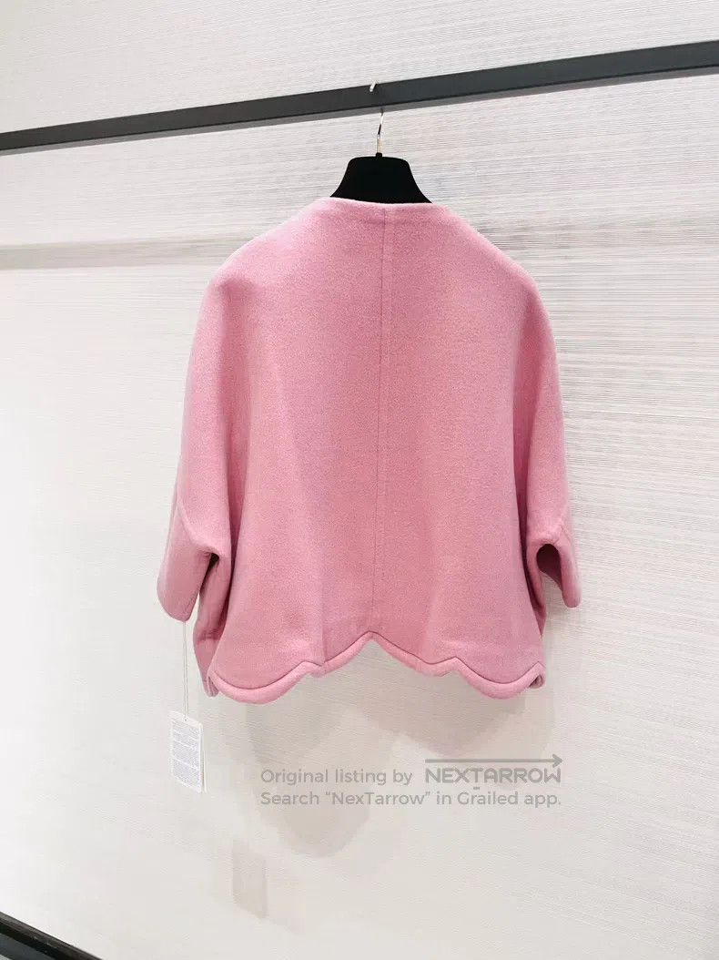 Valentino Pink wavy wool coat