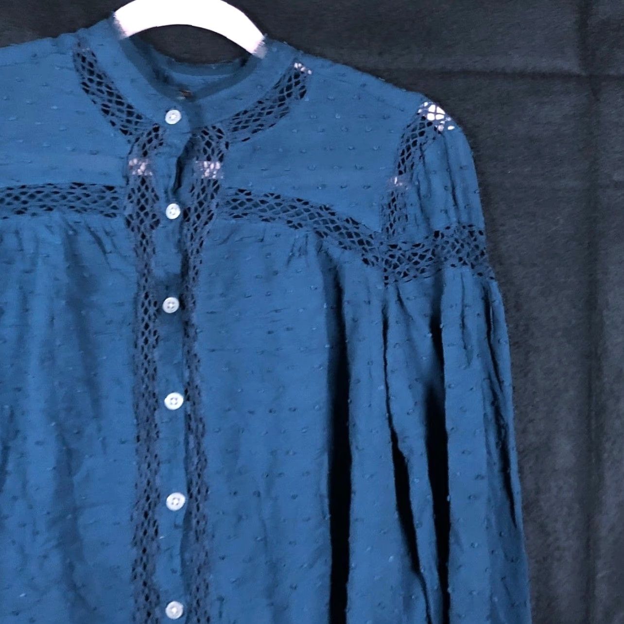Free People Free People Shirt Blue Button-Down 100% Rayon XS Womens Long Sleeve Popcorn Relaxed Slim Button-Up Casual Workwear Boho 90s? Size XS / US 0-2 / IT 36-38 - 5 Thumbnail