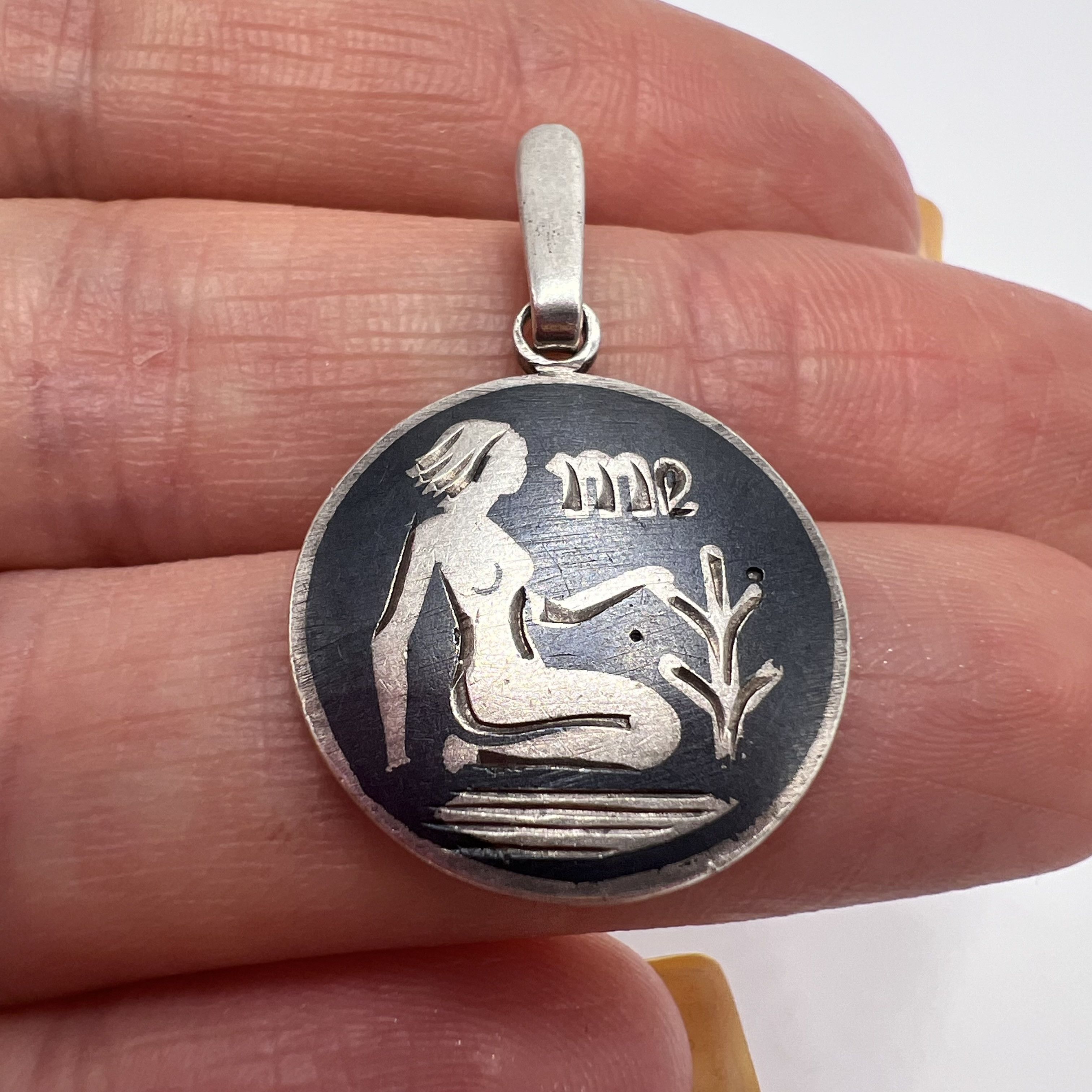 Vintage USSR Pendant Necklace Sterling Silver 875 Enamel Menswear