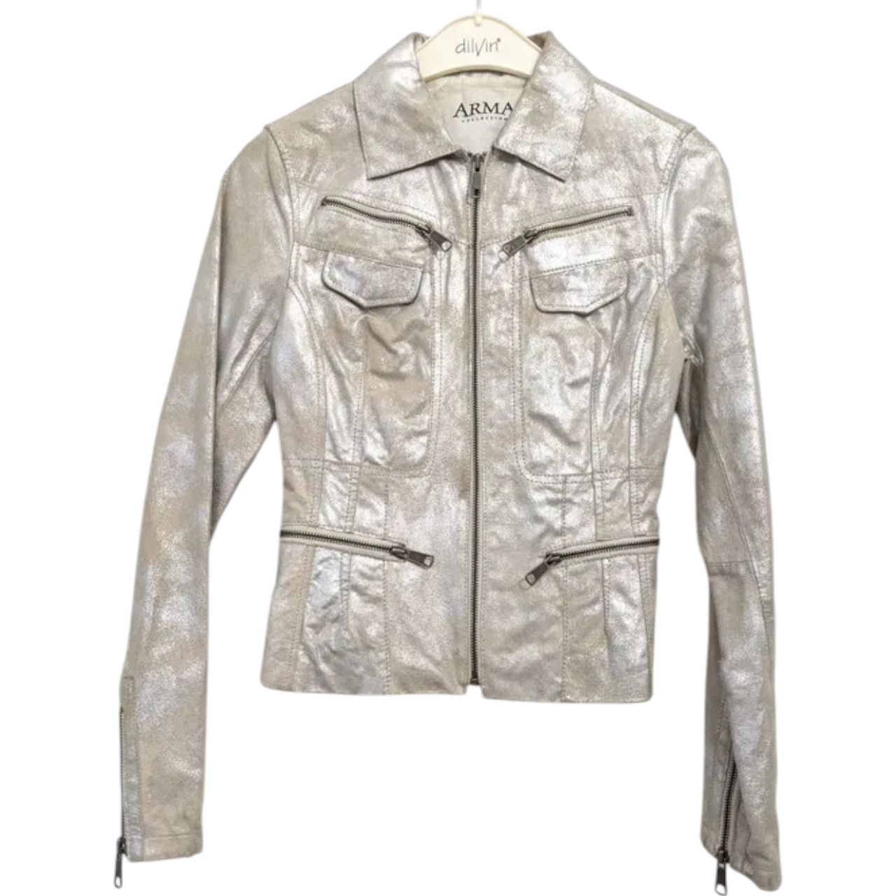 Other Metallic silver leather jacket by Arma sz S Size S / US 4 / IT 40 - 1 Thumbnail