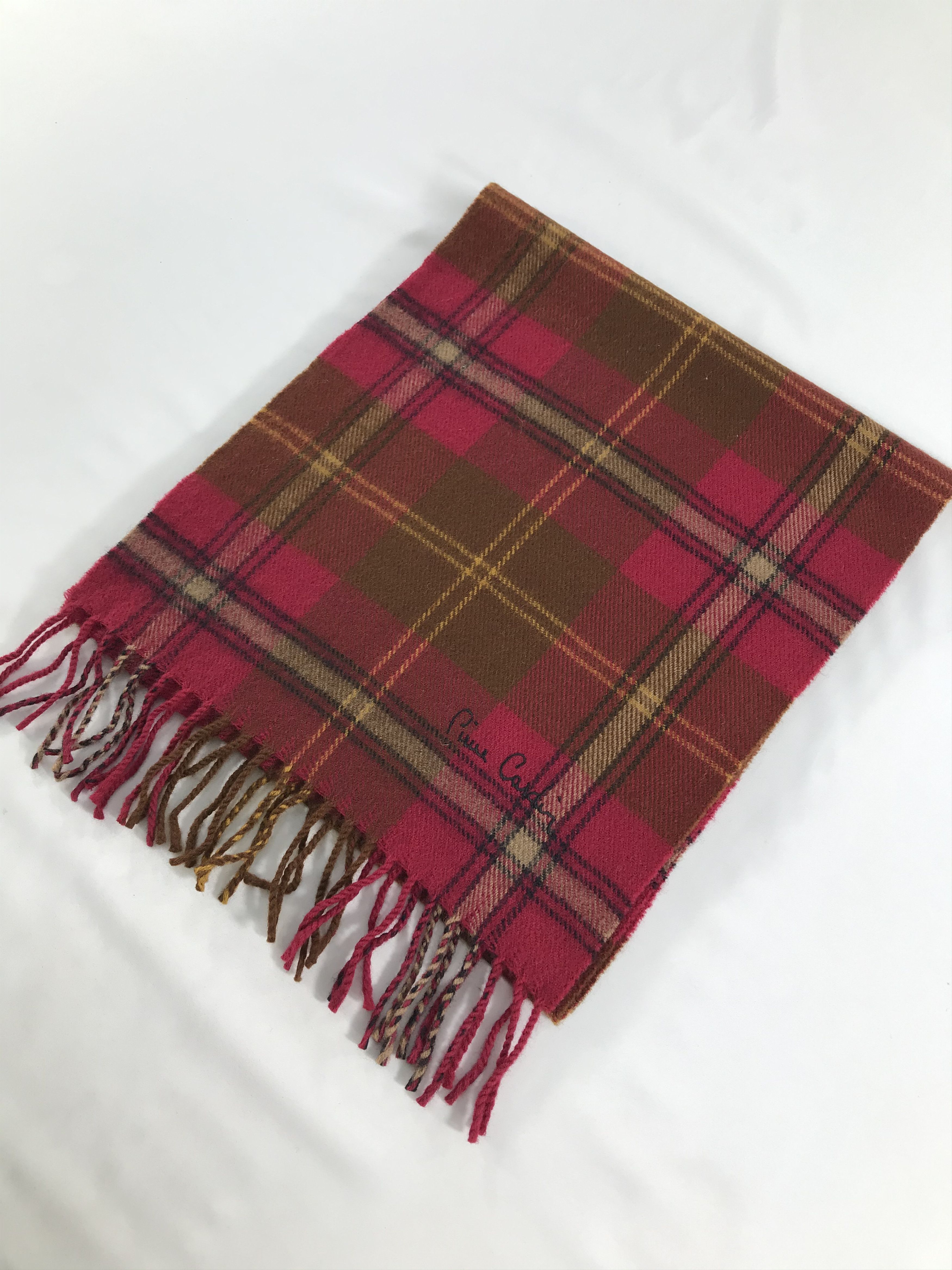 Pierre Cardin Pierre Cardin Tartan Wool Scarf Muffler V166 Size ONE SIZE - 3 Thumbnail