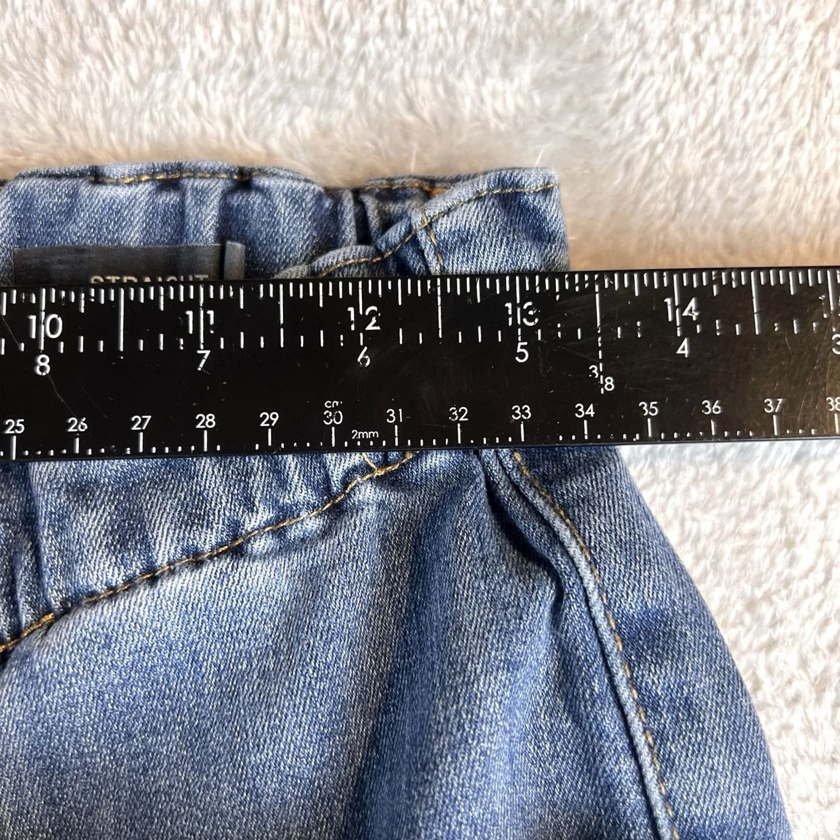 Vintage Judy Blue Jeans 5/27 Blue Straight Leg Elastic Waist Mid High Rise Straight Women Jeans 30 in Inseam Size 27" / US 4 / IT 40 - 3 Thumbnail