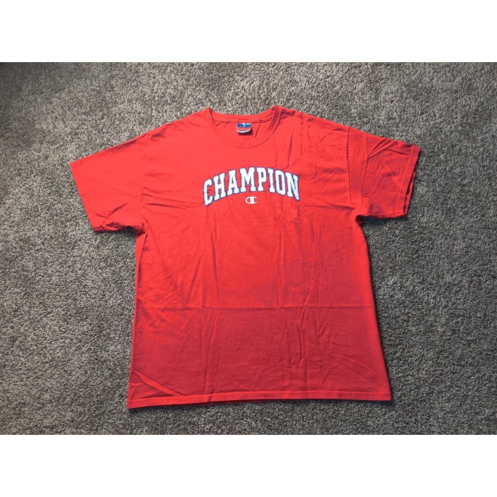 Champion Champion Shirt Adult Mens XL Red White Spell Out Logo Size US XL / EU 56 / 4 - 1 Thumbnail