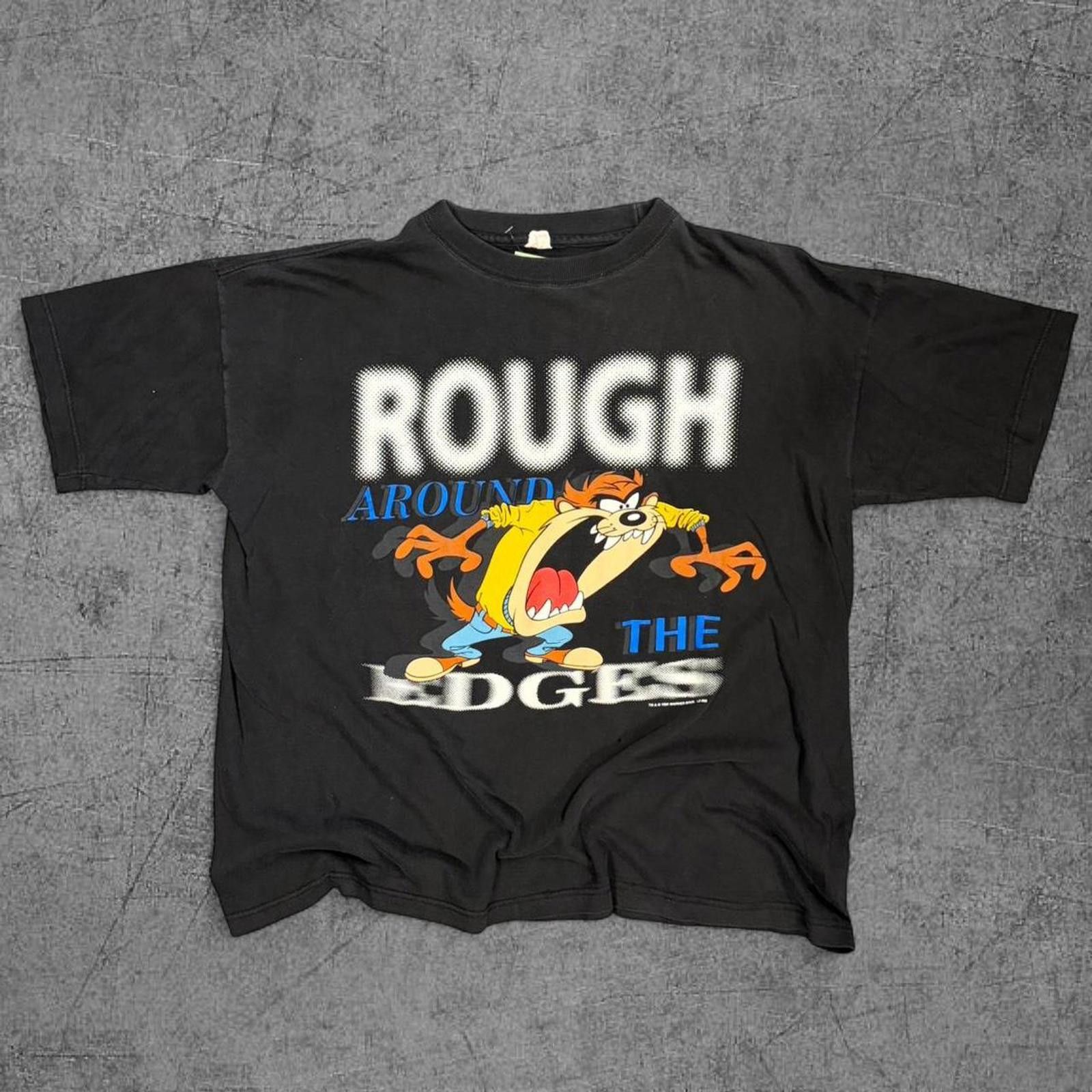 Vintage 1996 Rough Tasmanian Devil Looney Tunes Tee Size US XL / EU 56 / 4 - 4 Thumbnail
