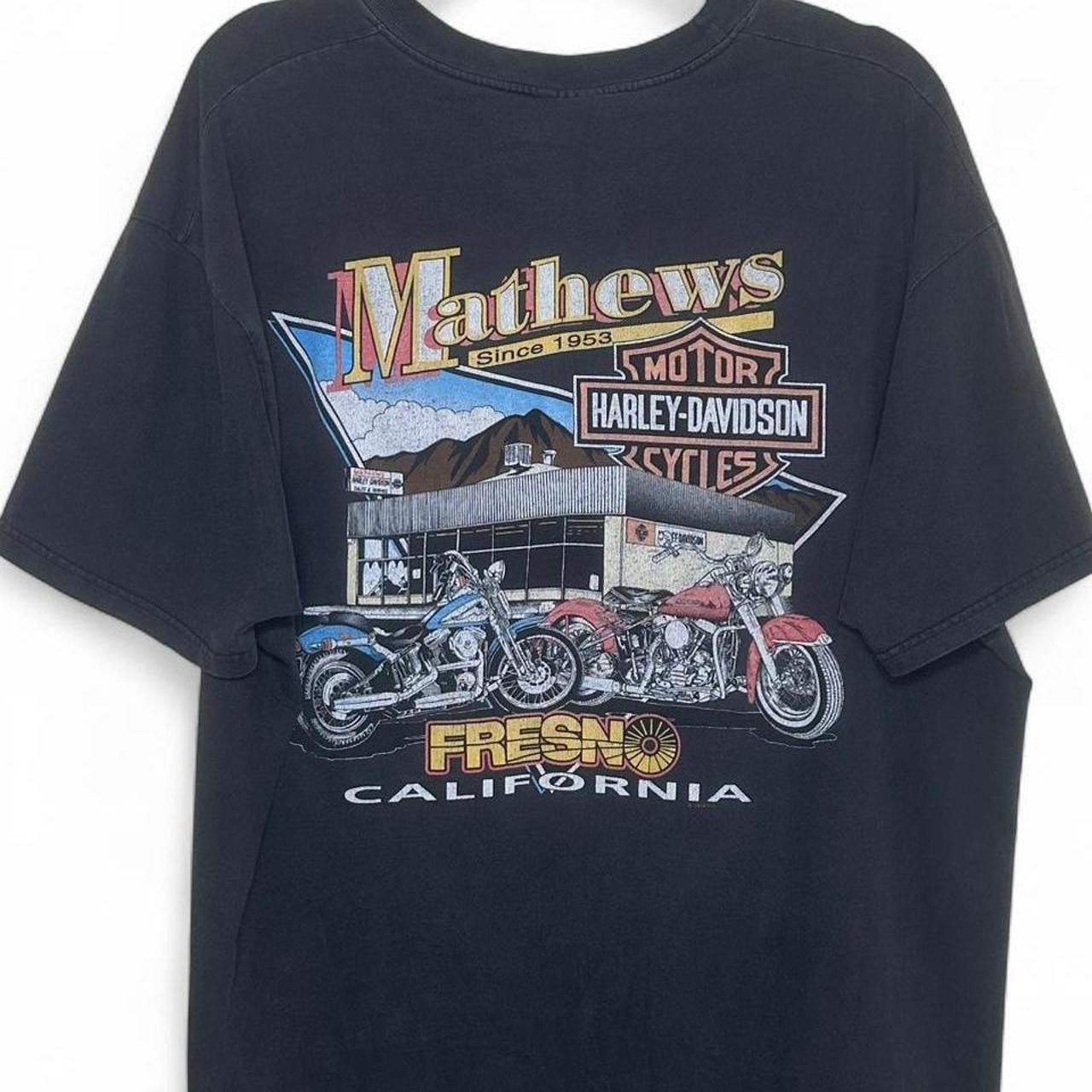 Harley Davidson 1998 Harley Davidson Fresno Faded Black Graphic Shirt Size US XL / EU 56 / 4 - 2 Thumbnail